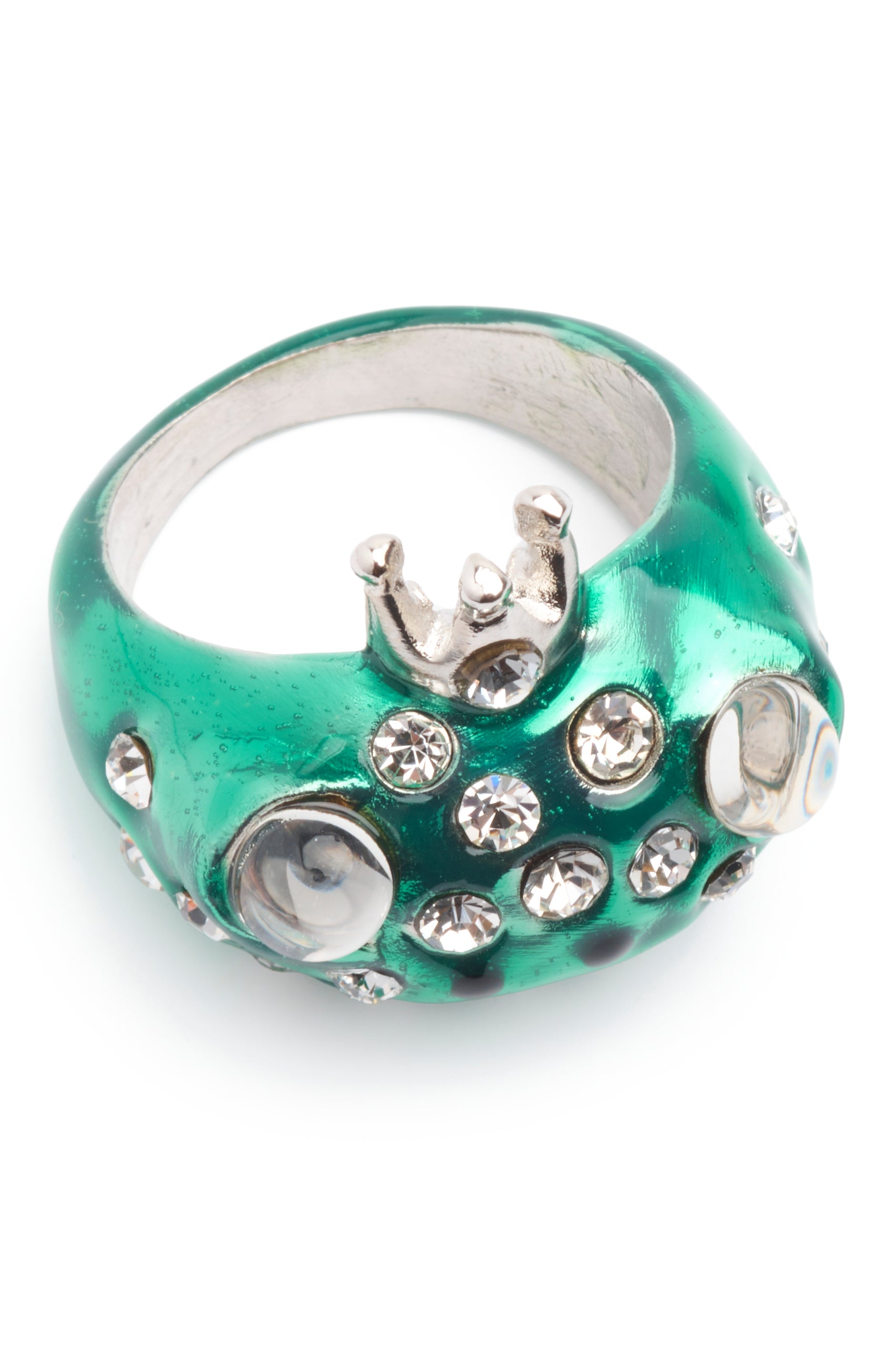 GREEN FRECKLES FROG PRINCE RING
