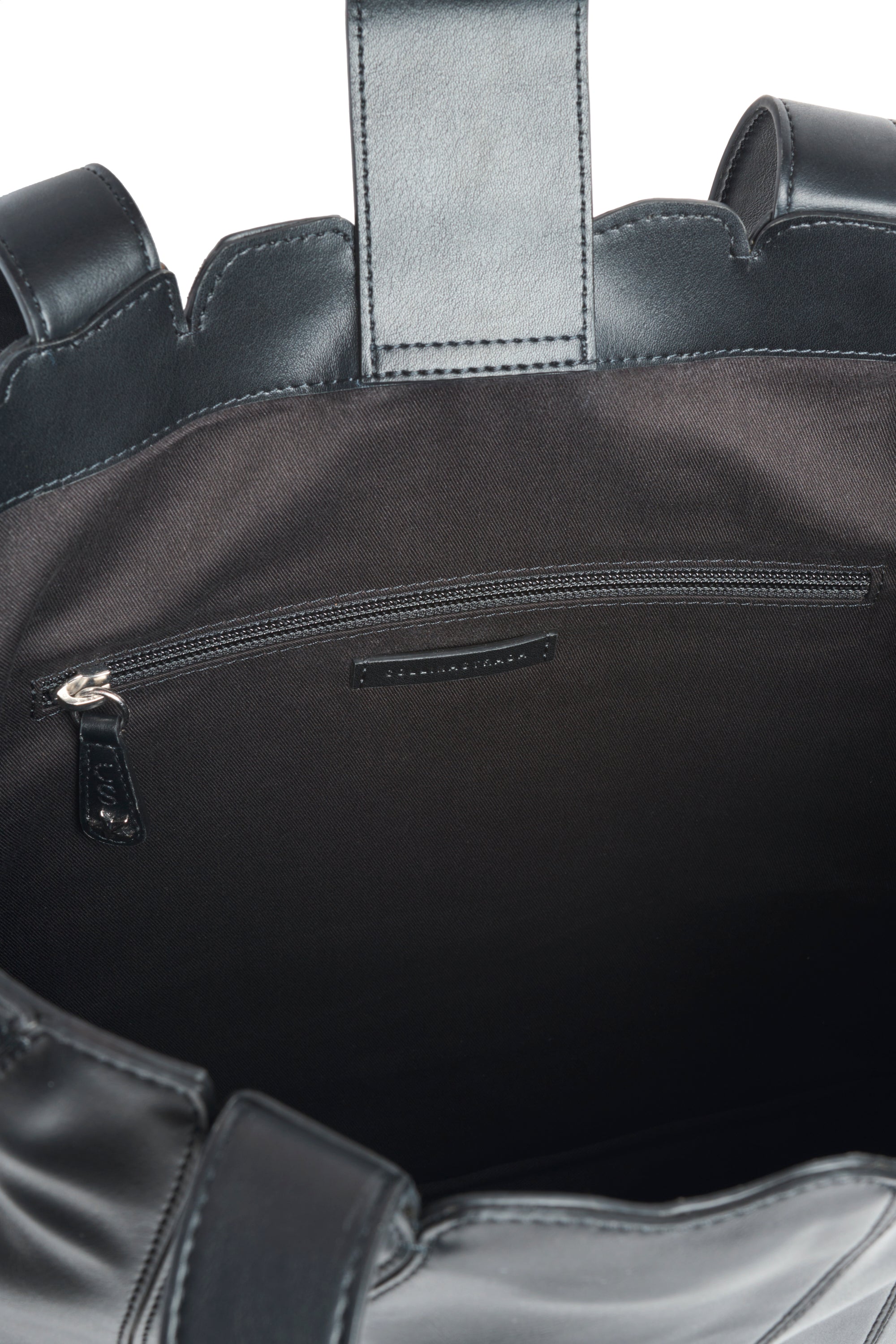 BLACK GRAPE FAUX LEATHER CATERPILLAR TOTE