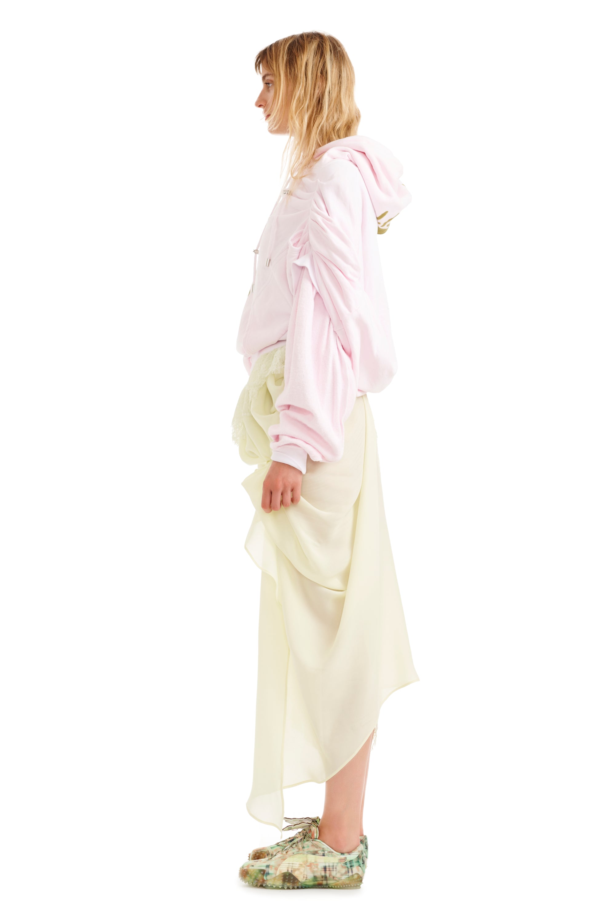 PINK DAISY EVA DRAPED HOODIE