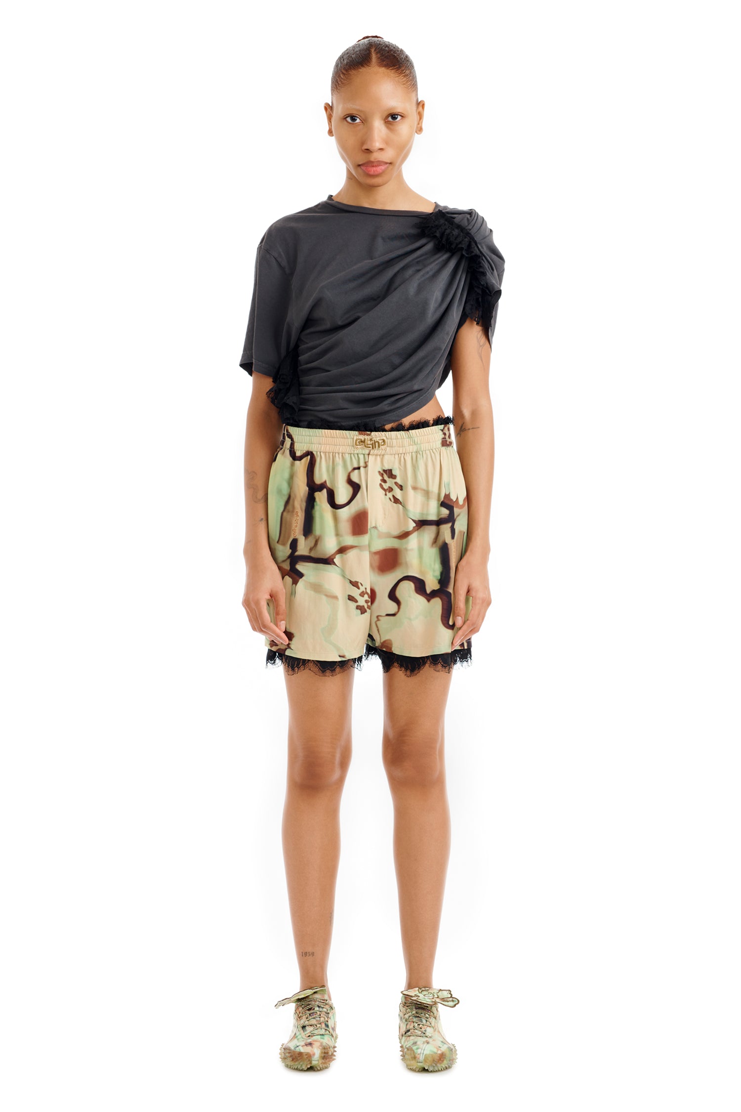 CHARCOAL LACE EVA TEE