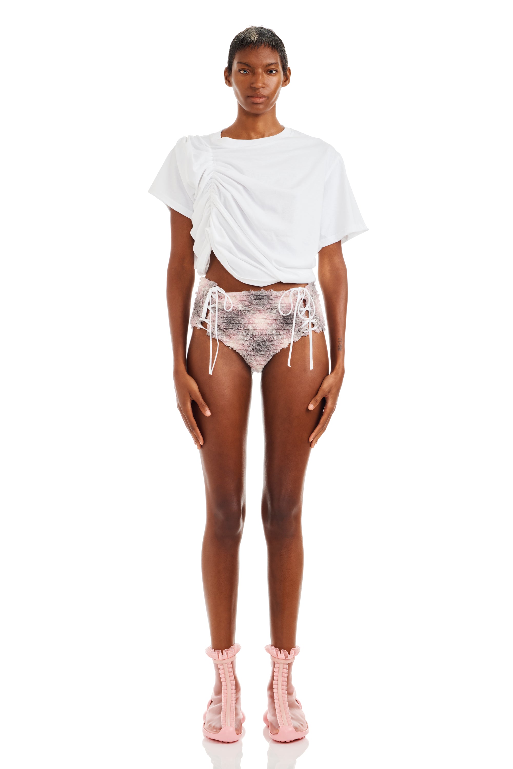 LAVENDER PLAID LACE UP PANTY