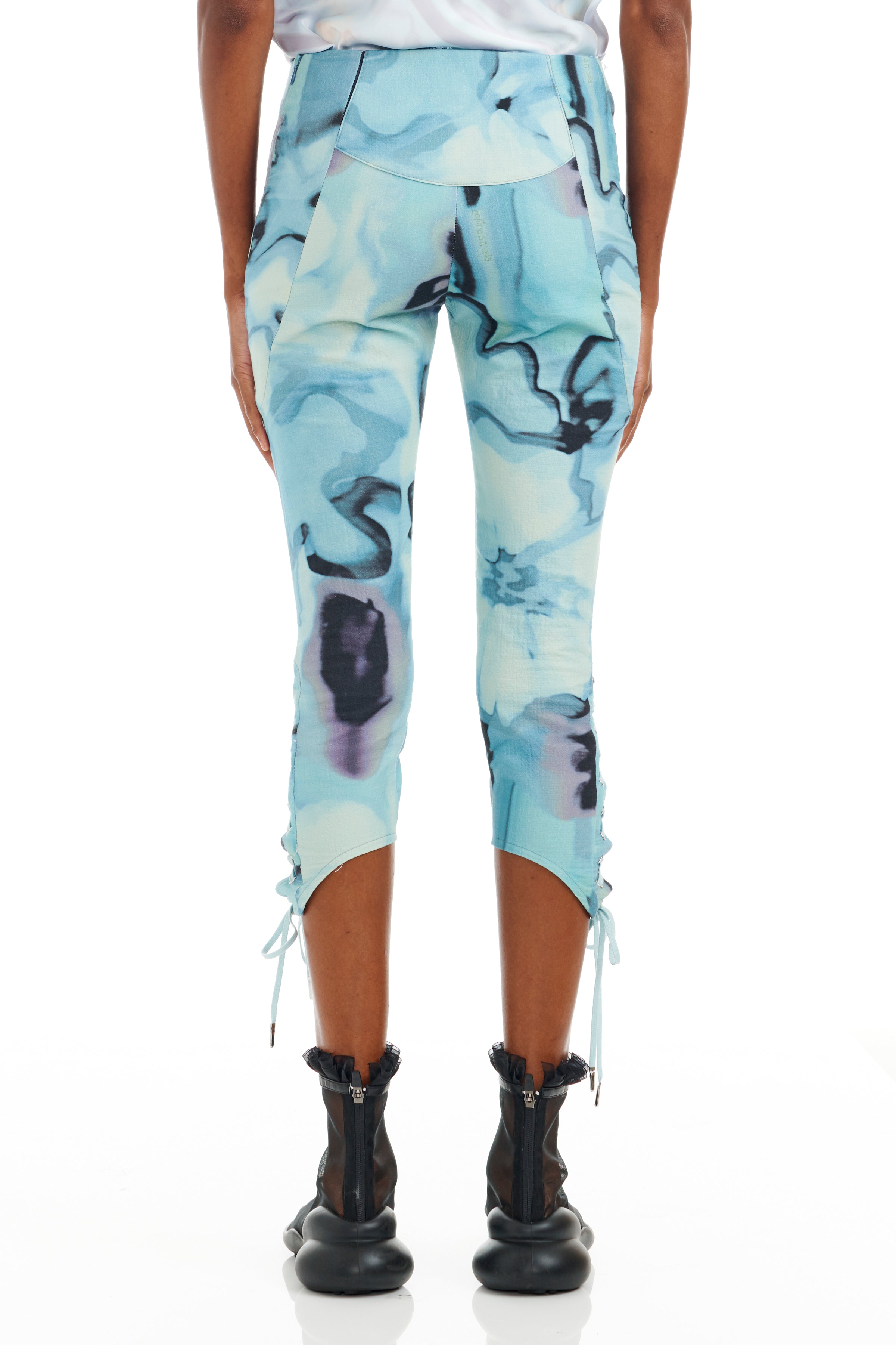SKY WATERCOLOR FLORAL BANEBERRY PANT