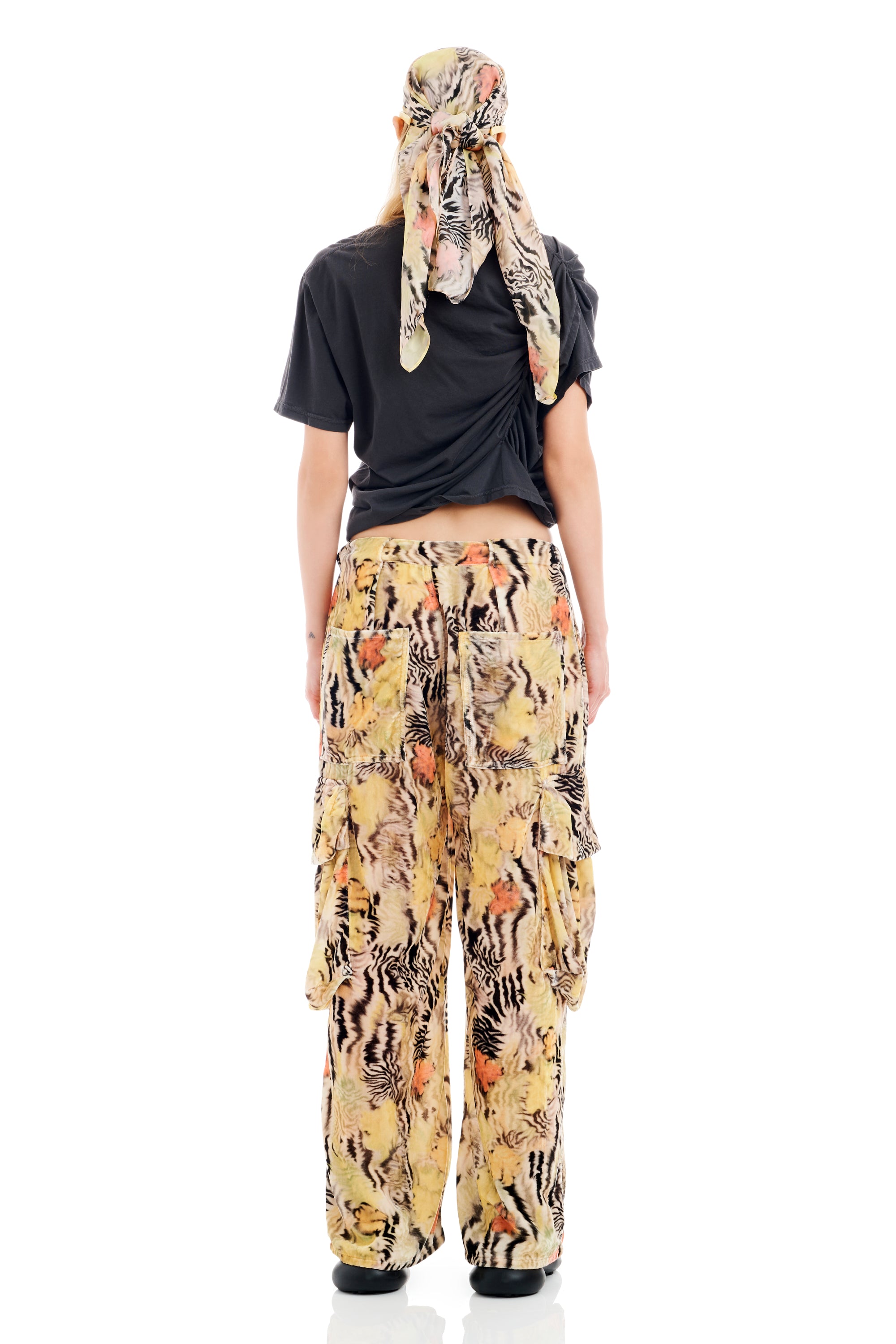 ZEBRA FLORAL PLEATED CARGO PANT
