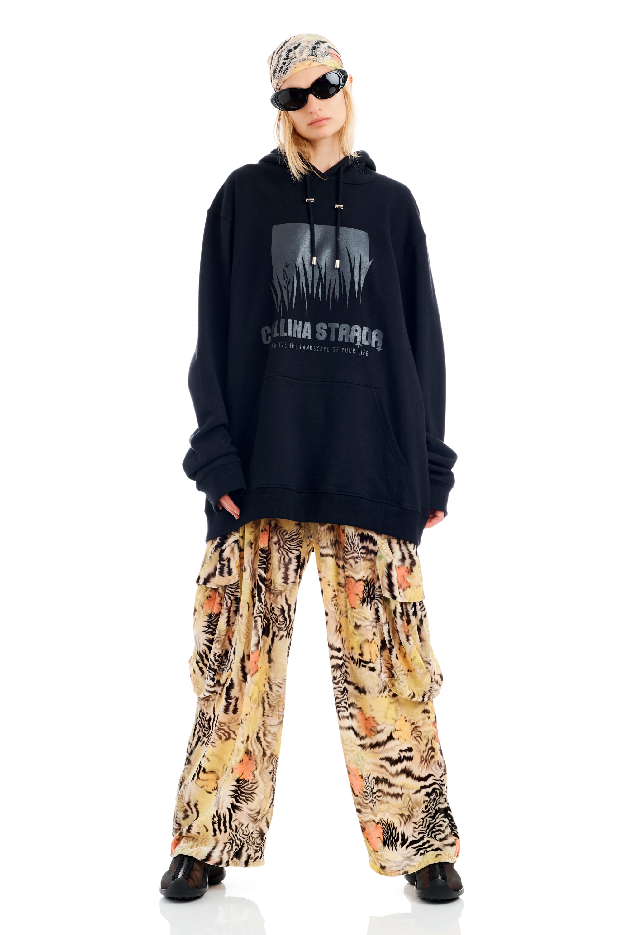 ZEBRA FLORAL PLEATED CARGO PANT