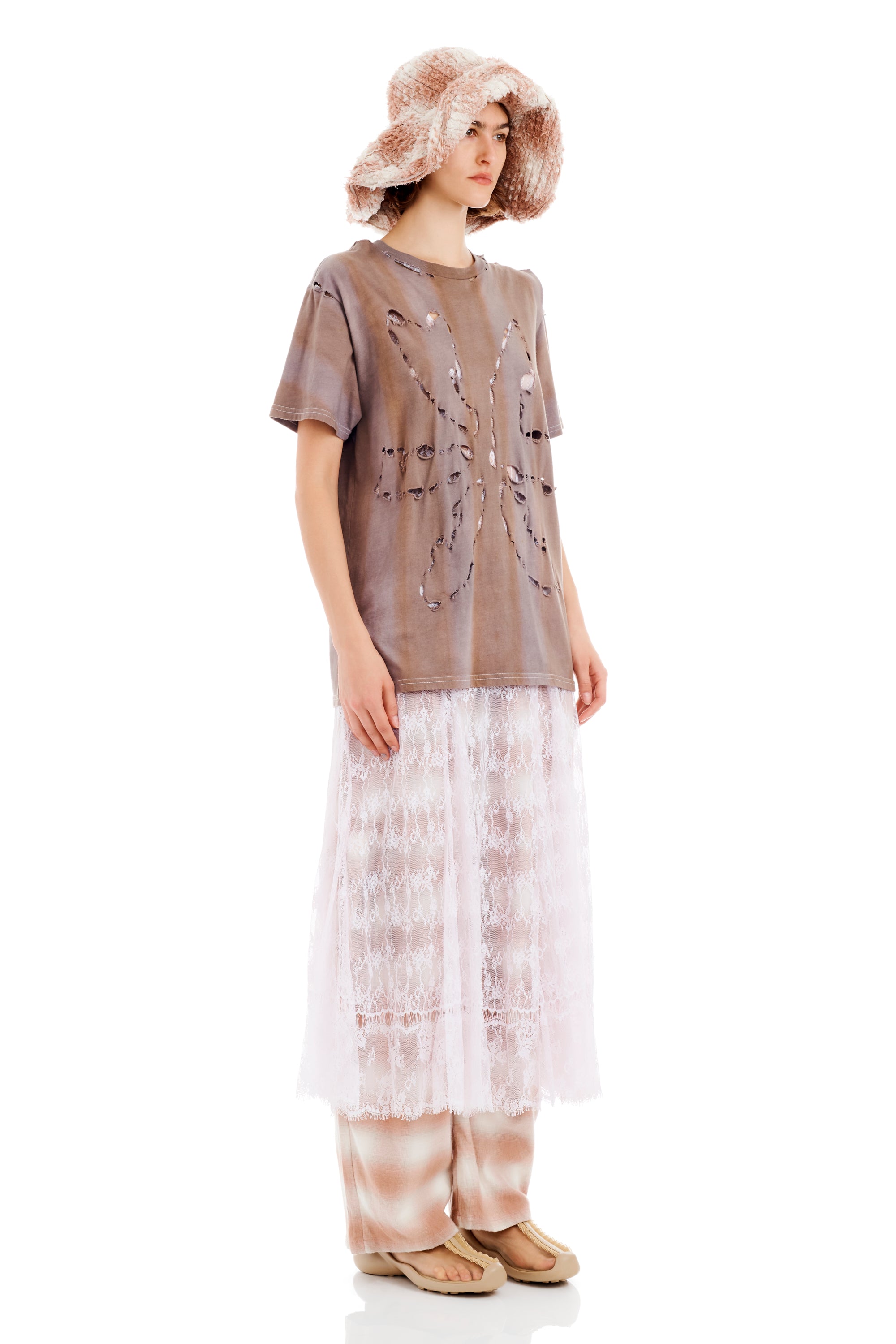 EARTH STRIPE REMNANT FLOWER TEE