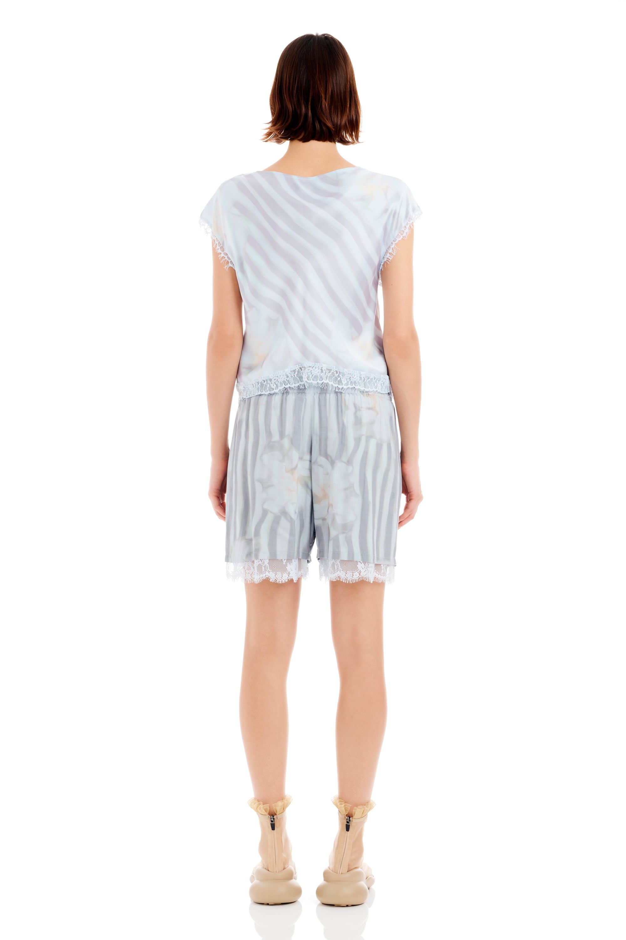 WASHED WAVY NAVY FLOWER STRIPE ODEON BOXER