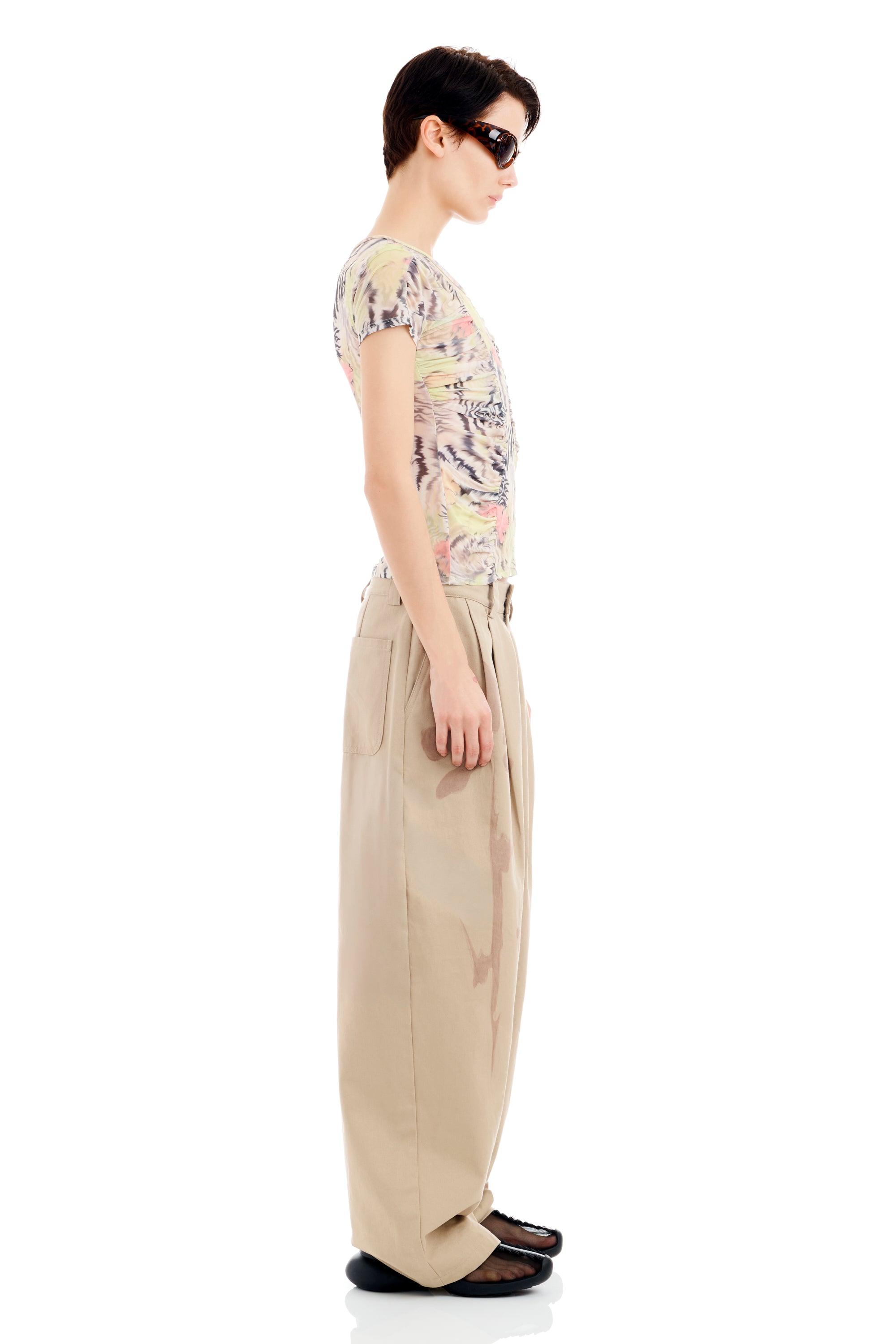 ZEBRA FLORAL SERPENTINE S/S TOP