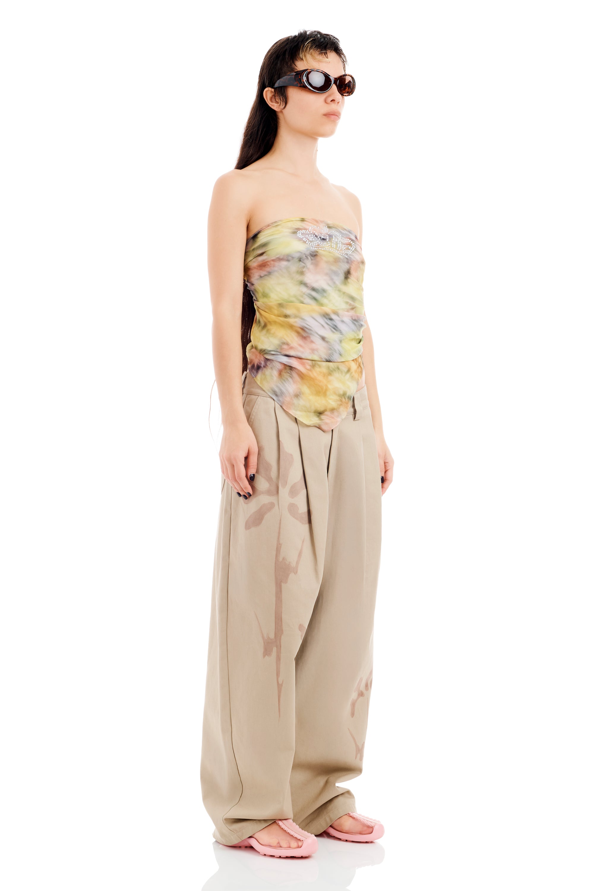 OCEAN FLOWERS PRINCESS FOULARD SCARF