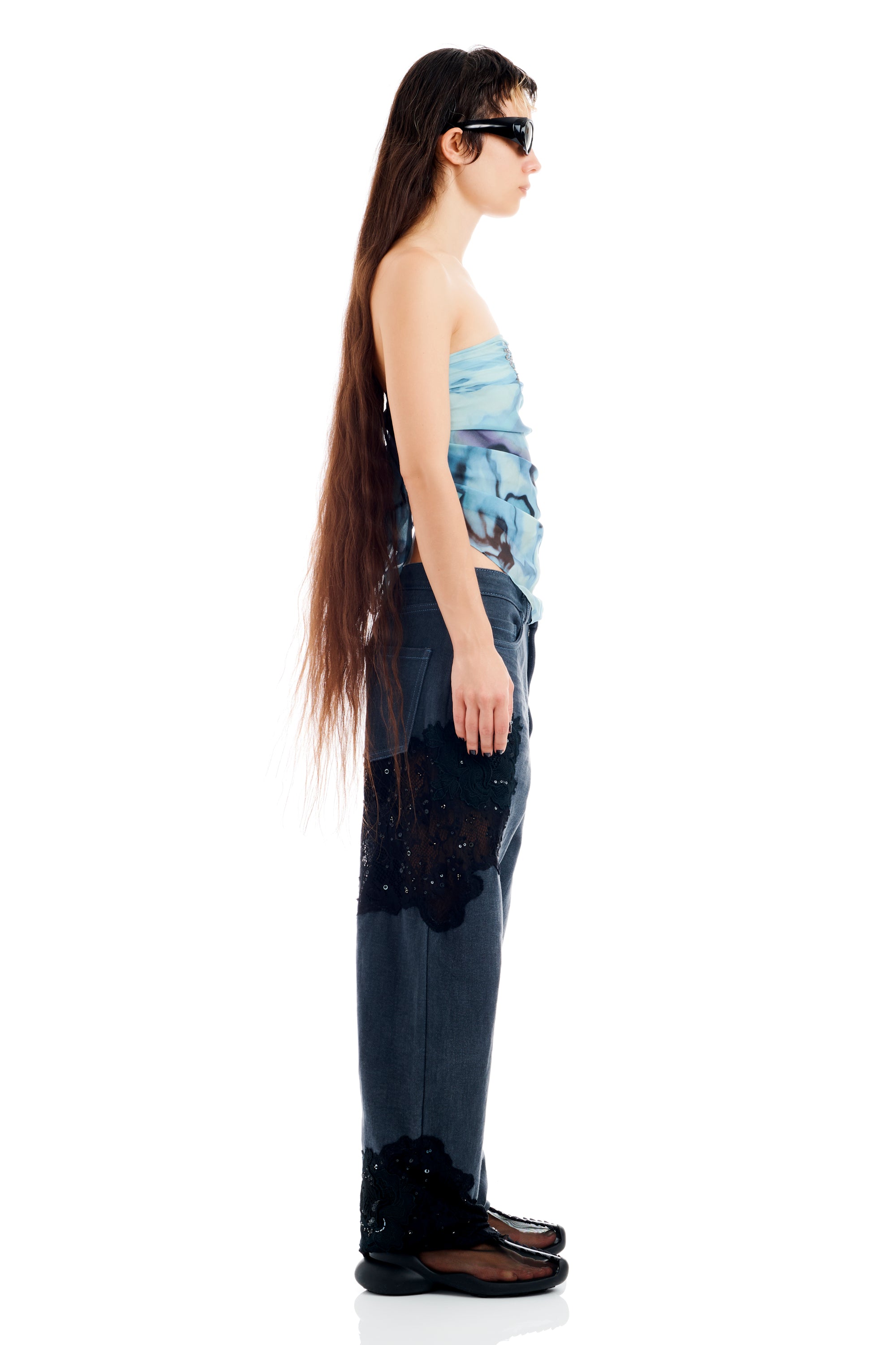 SKY WATERCOLOR FLORAL PRINCESS FOULARD