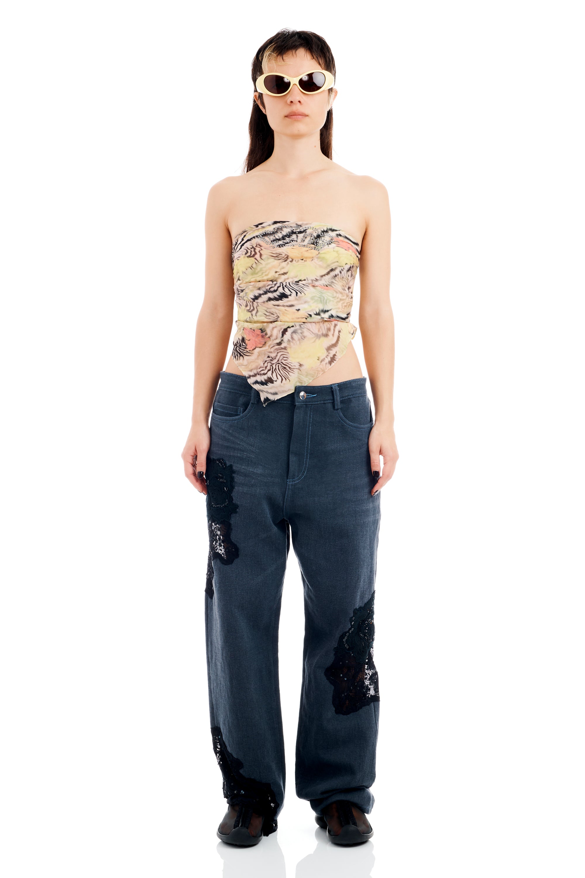 ZEBRA FLORAL PRINCESS FOULARD SCARF