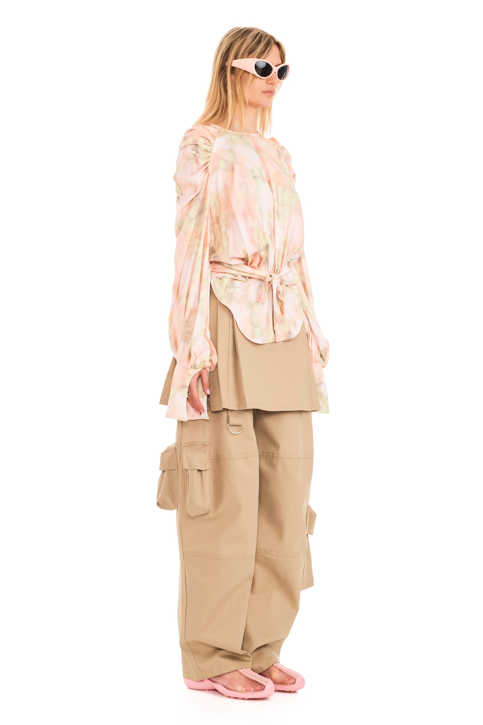 WASHED DAISY PLAID IRIS TOP