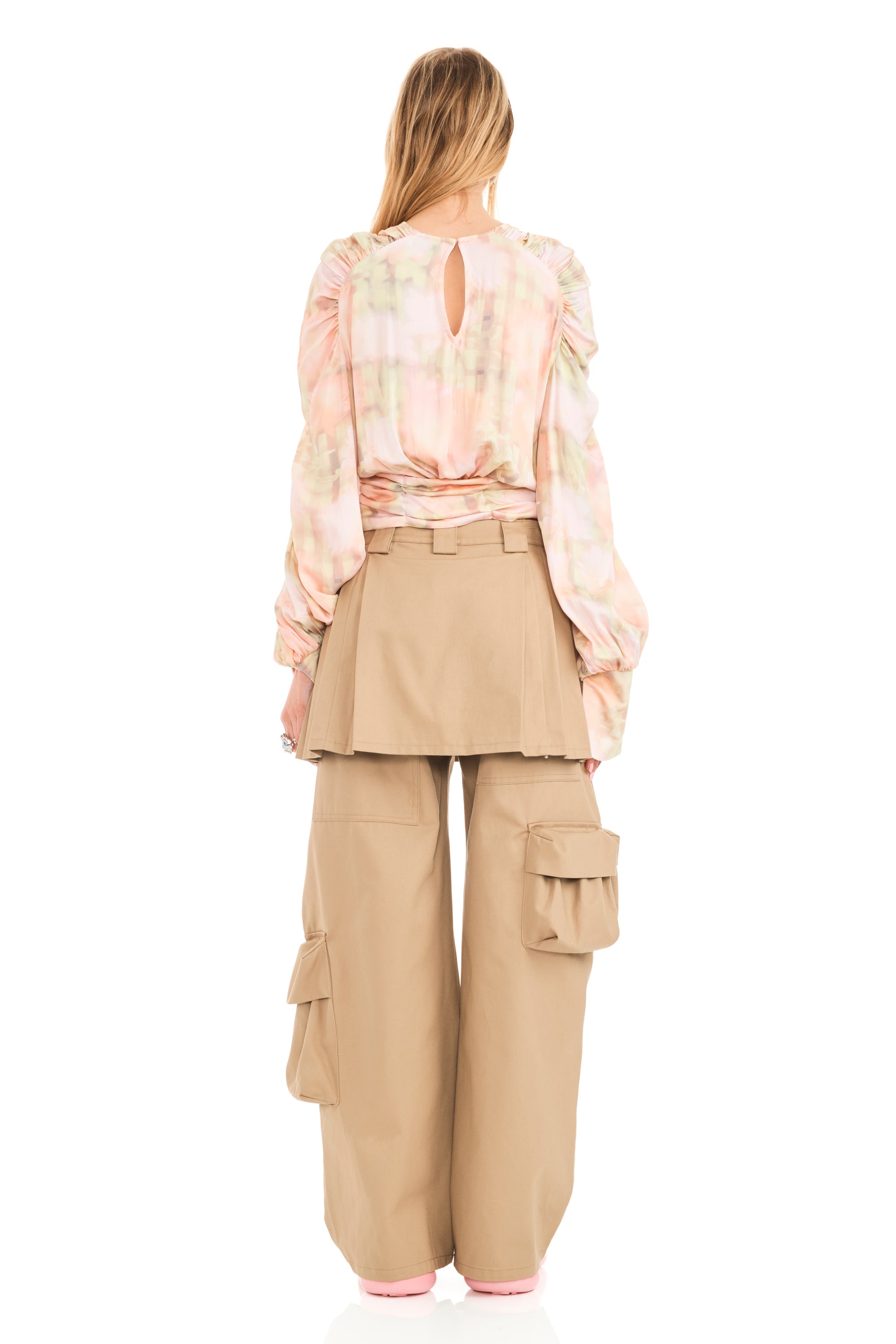 WASHED DAISY PLAID IRIS TOP