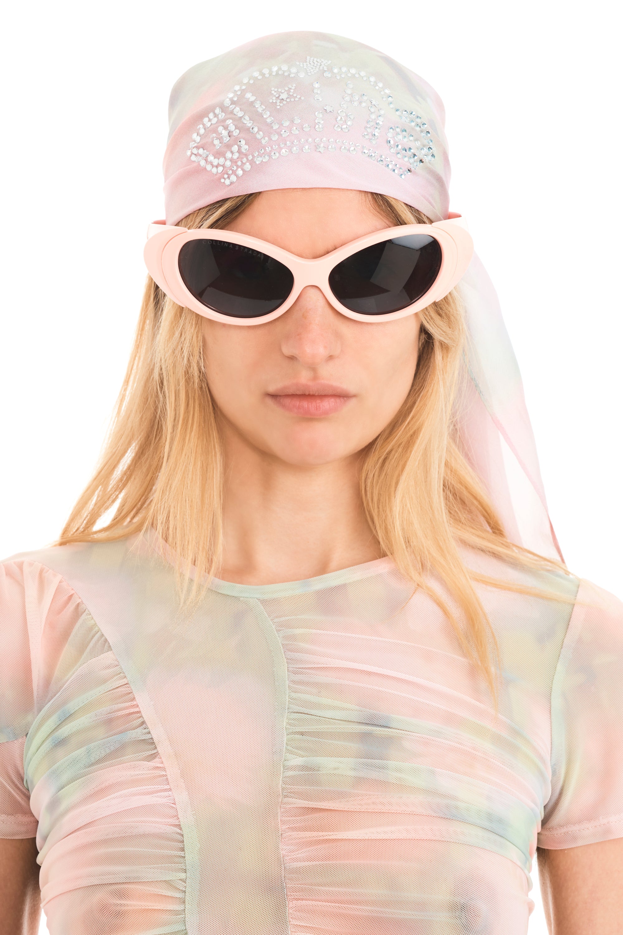 WASHED DAISY PLAID PRINCESS FOULARD SCARF