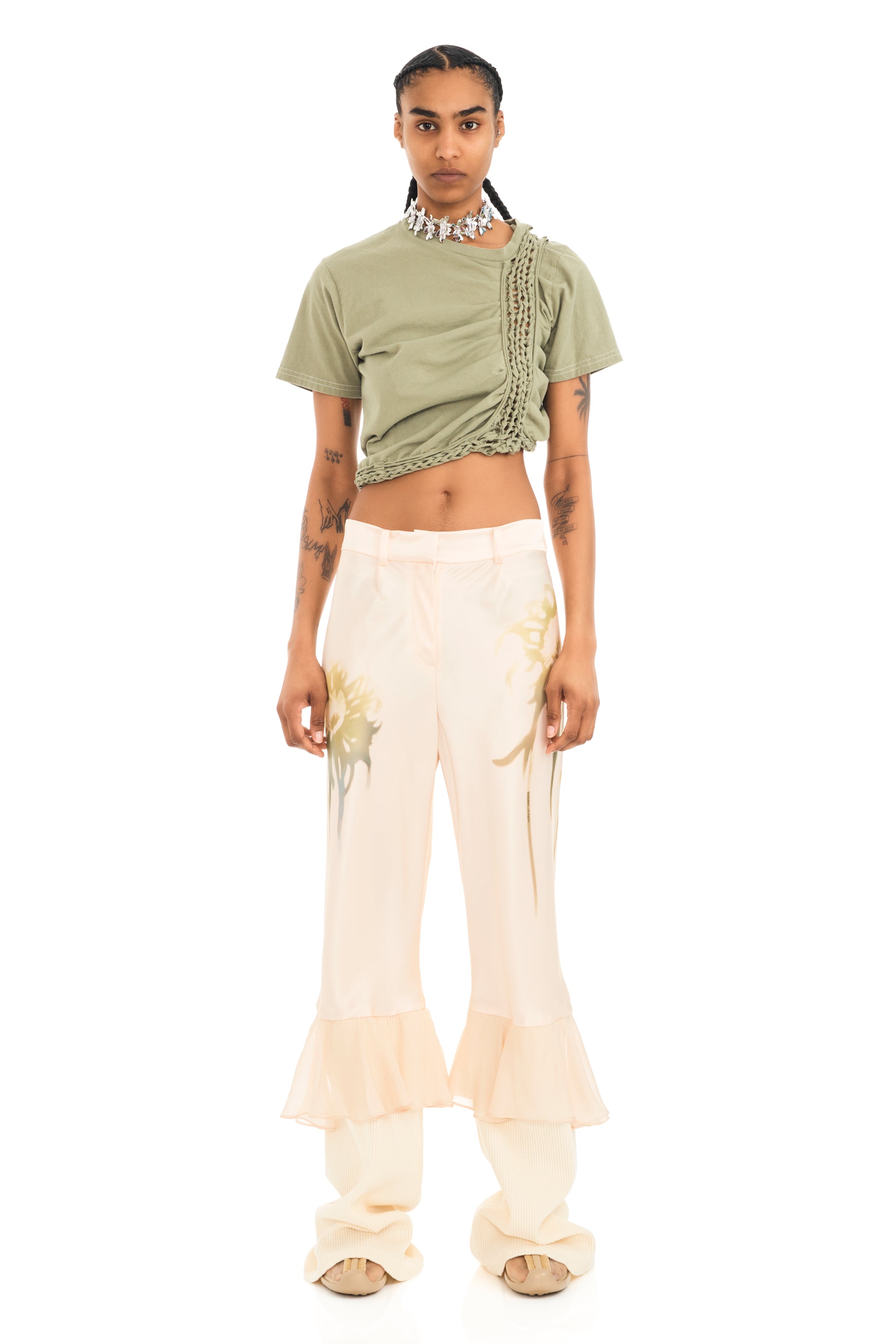 BUTTER FADED FLOWER GERANIUM TROUSER