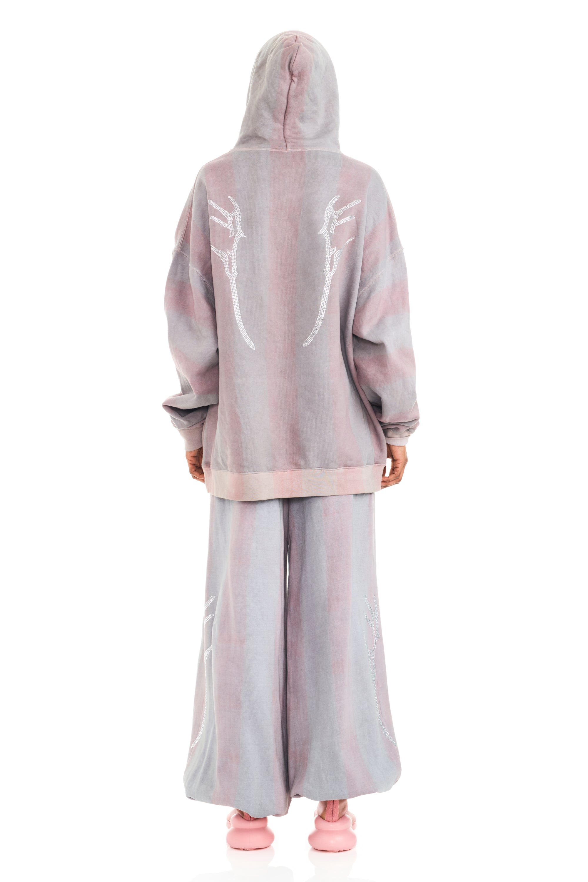 FOG STRIPE SOFT HEART HOODIE