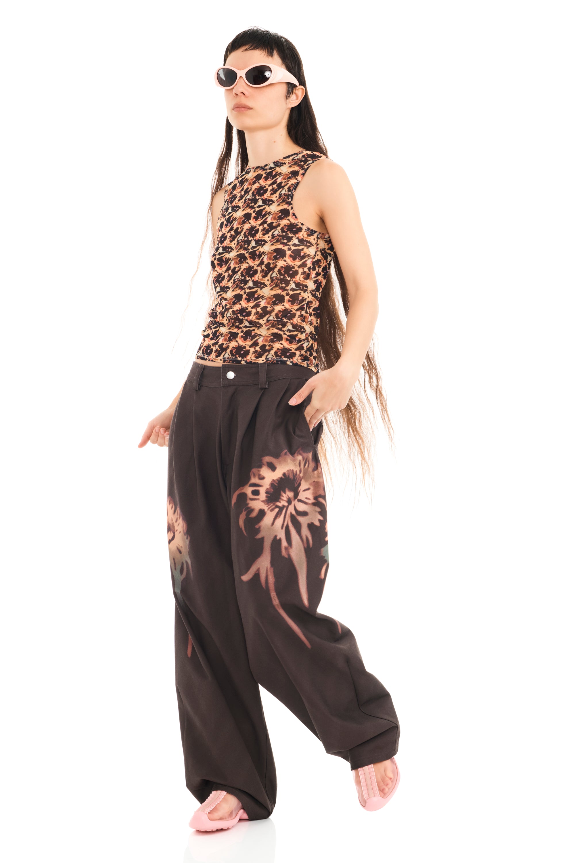 LEOPARD PEONY DACHI CARDIO TANK