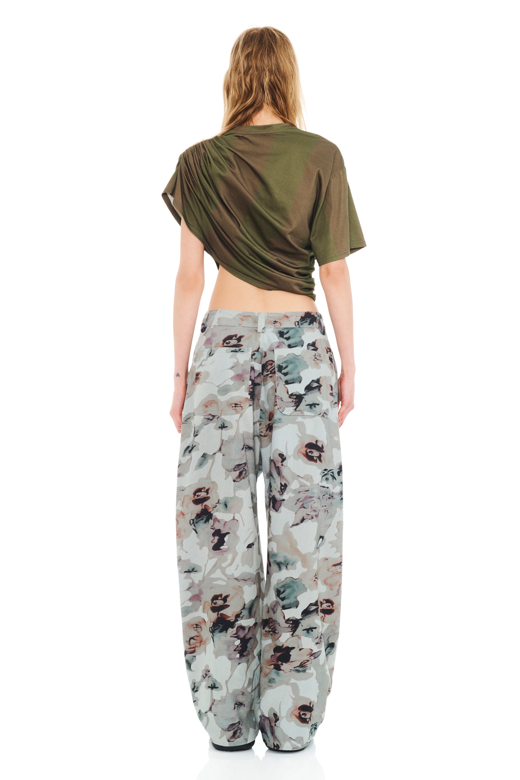 BEIGE WATERCOLOR ROSES CATCHFLY PANT