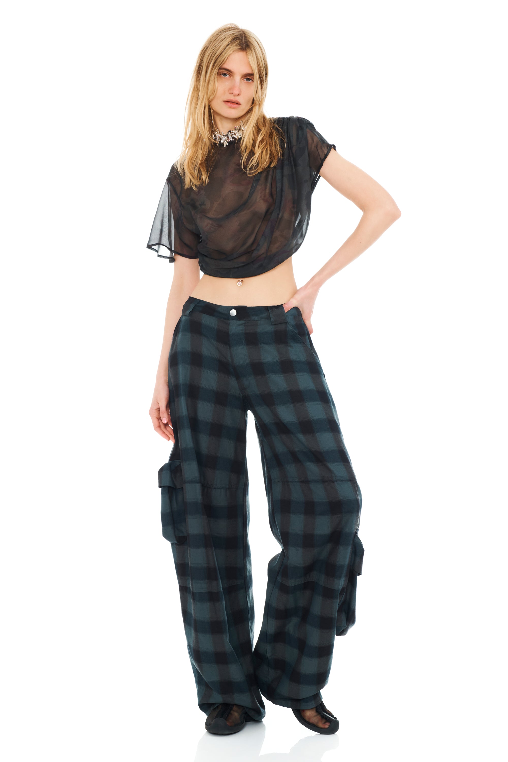 SEA PINE PLAID LAWN CARGO PANT