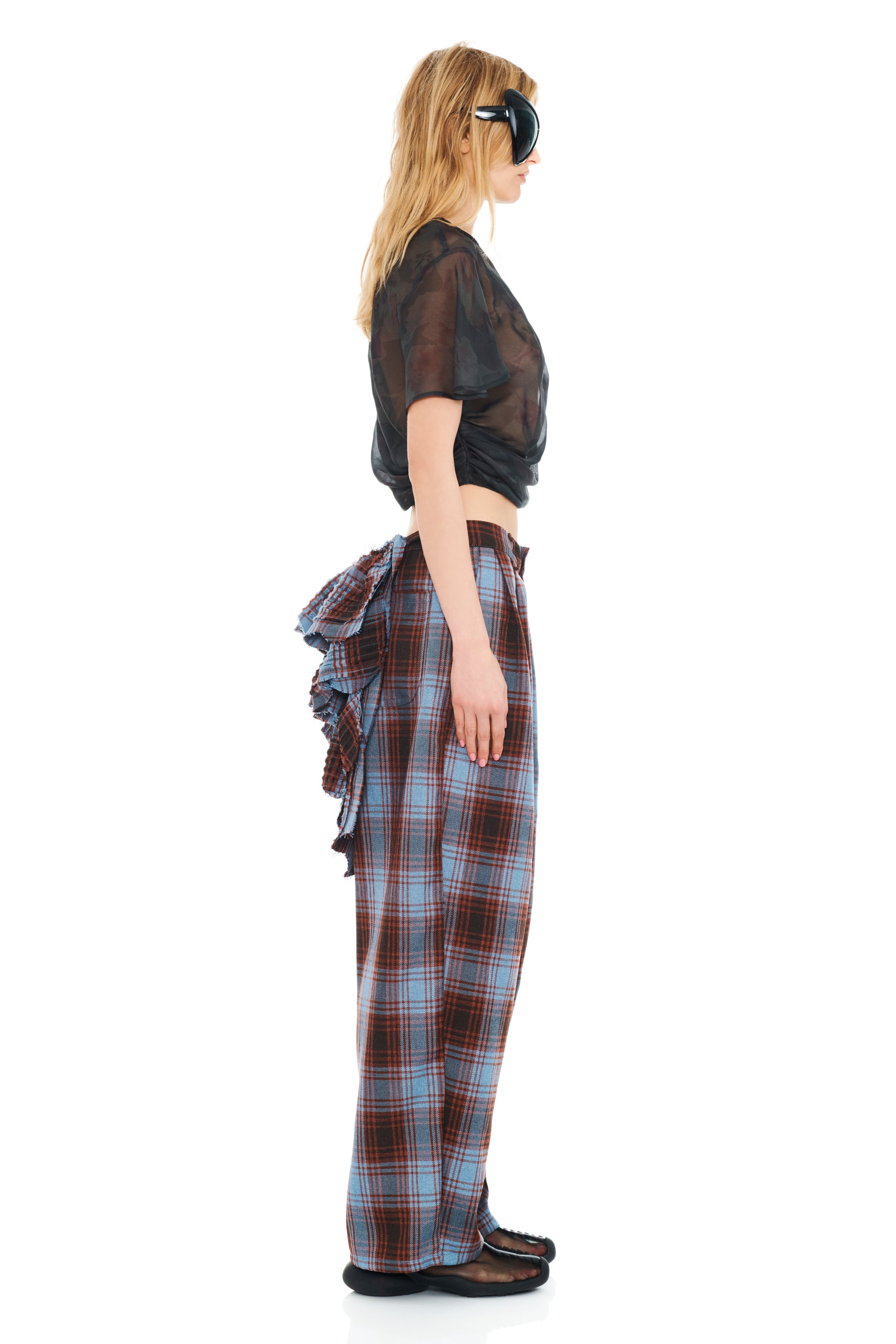 CRANBERRY SKY PLAID BUSTLE CATCHFLY PANT