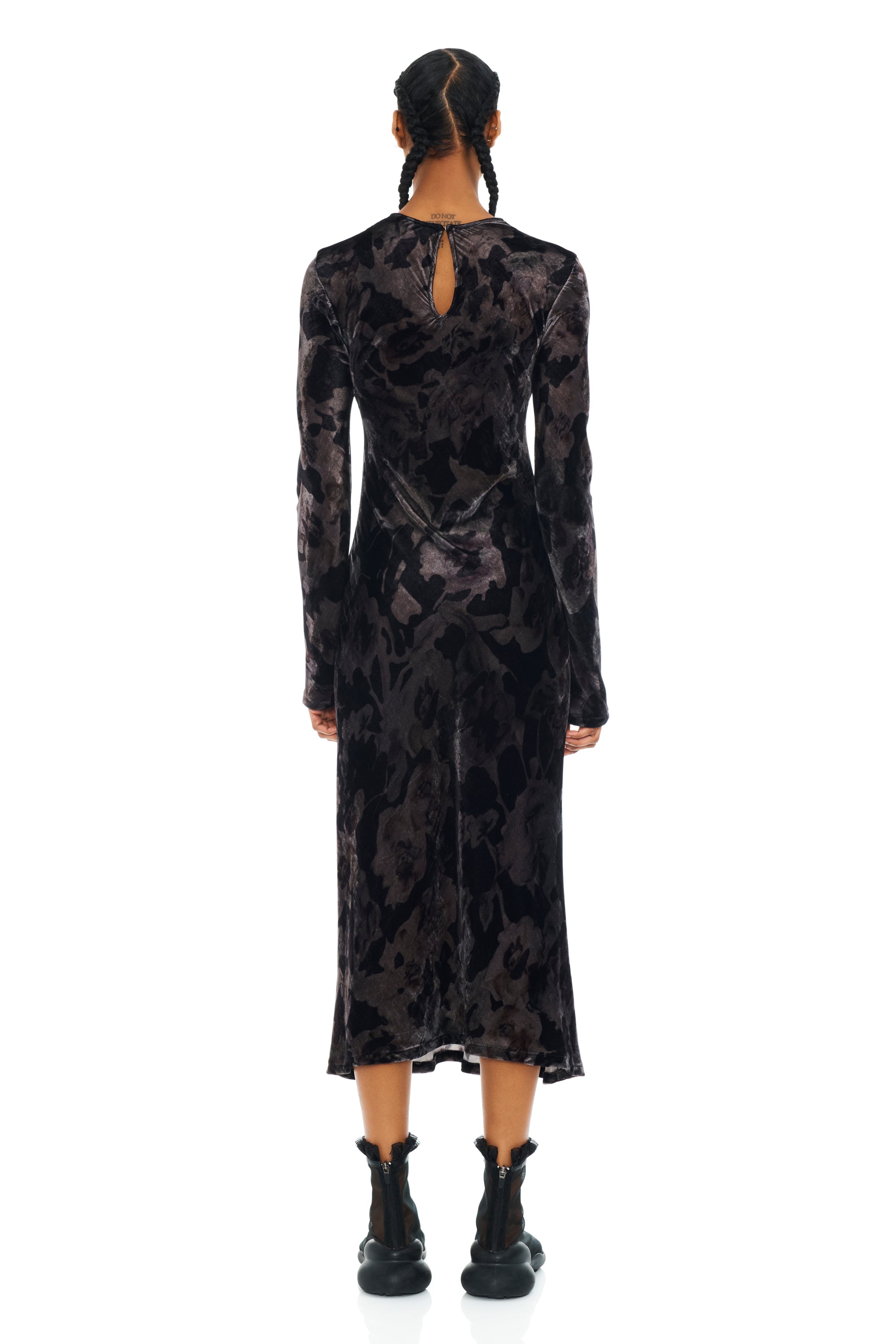 BLACK WATERCOLOR ROSES YURI DRESS