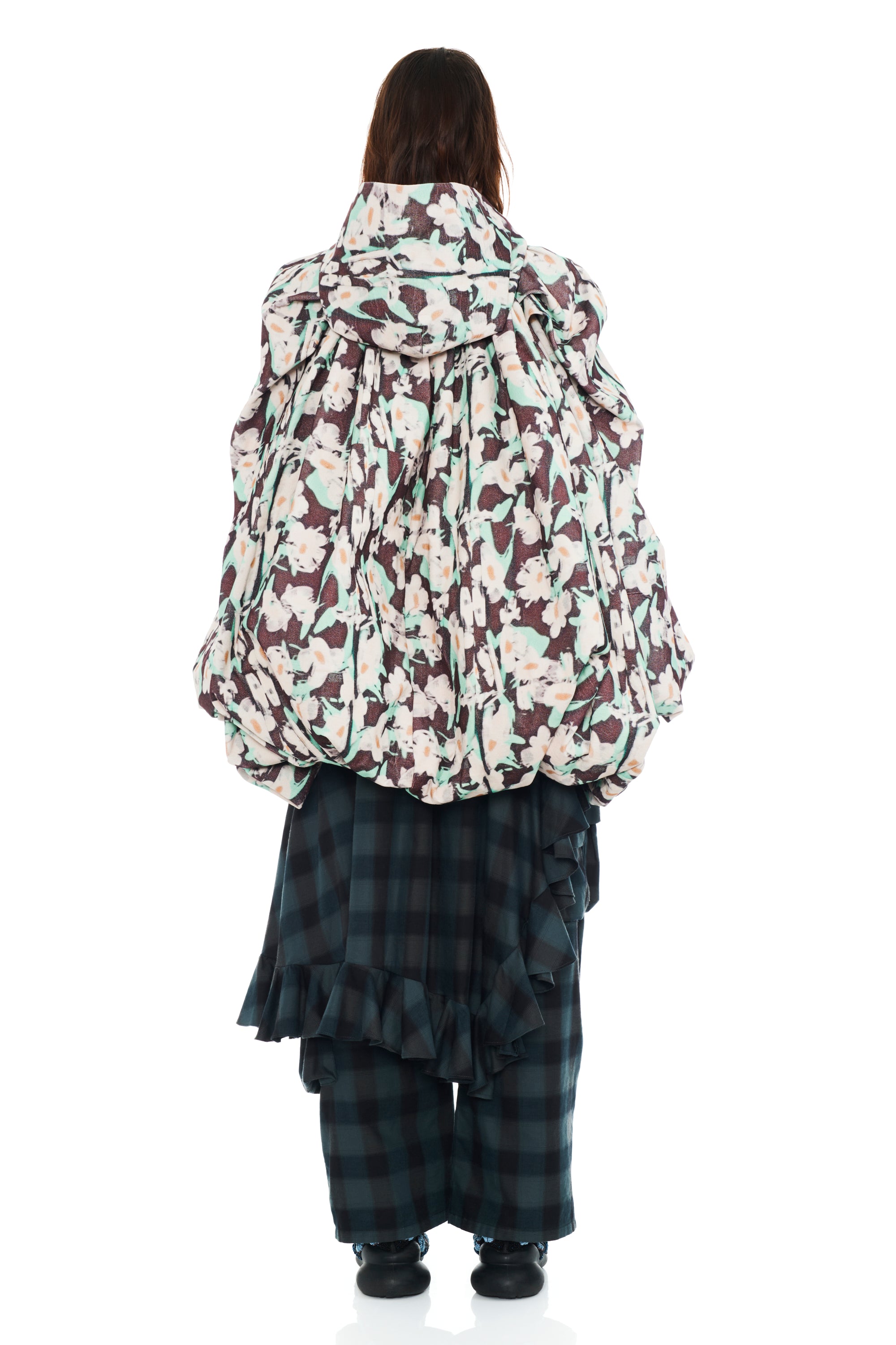 BLACK PAINTED DAISY PILLOW COAT