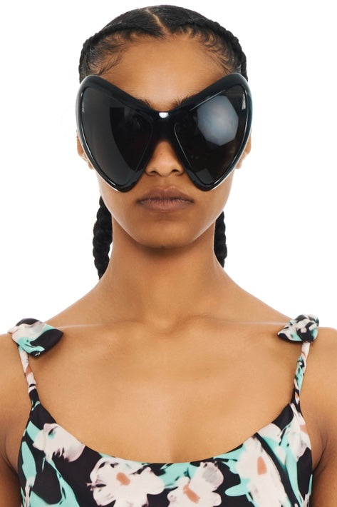 BLACK PAINTED DAISY CYPRESS DRESS