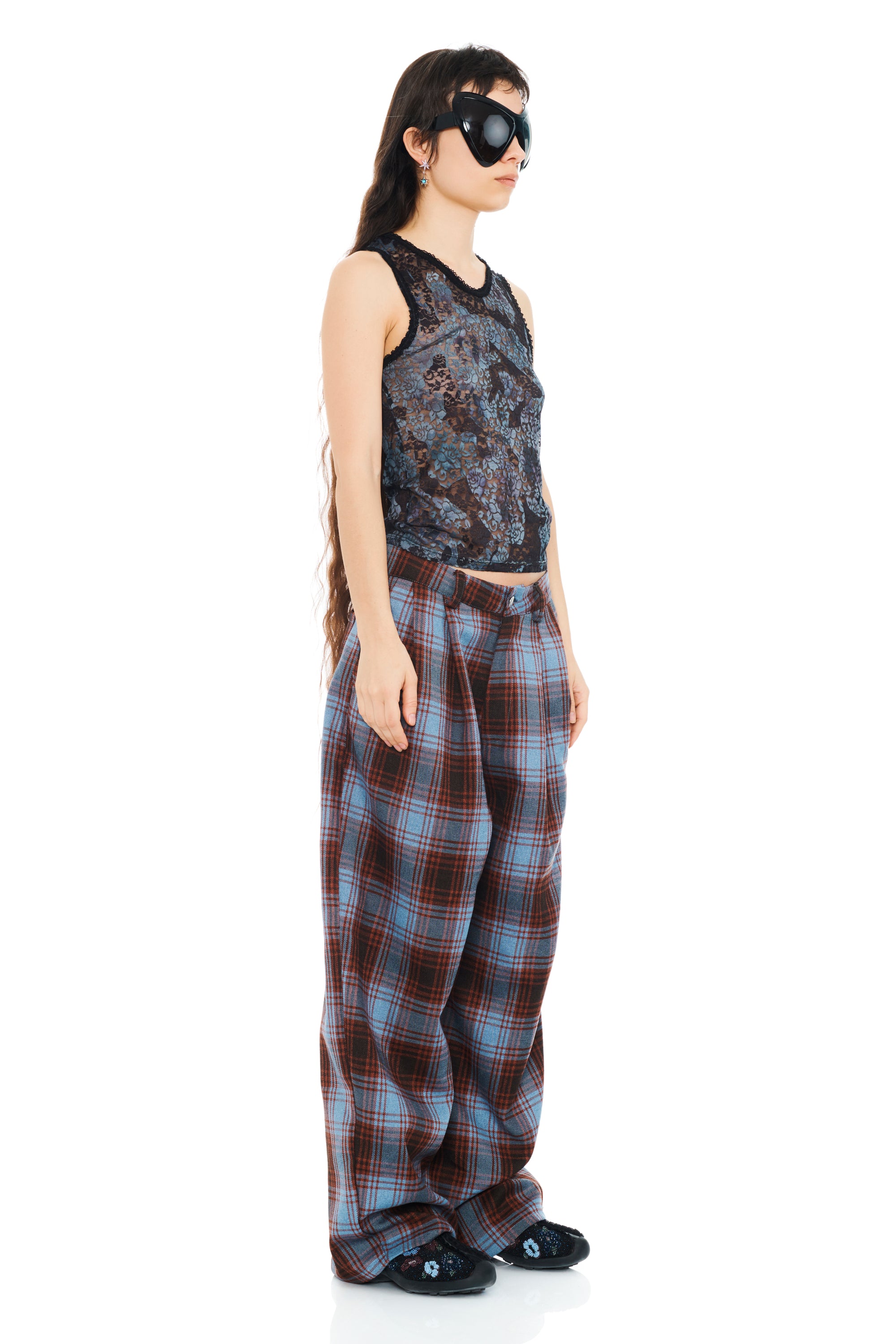 CRANBERRY SKY PLAID CATCHFLY PANT