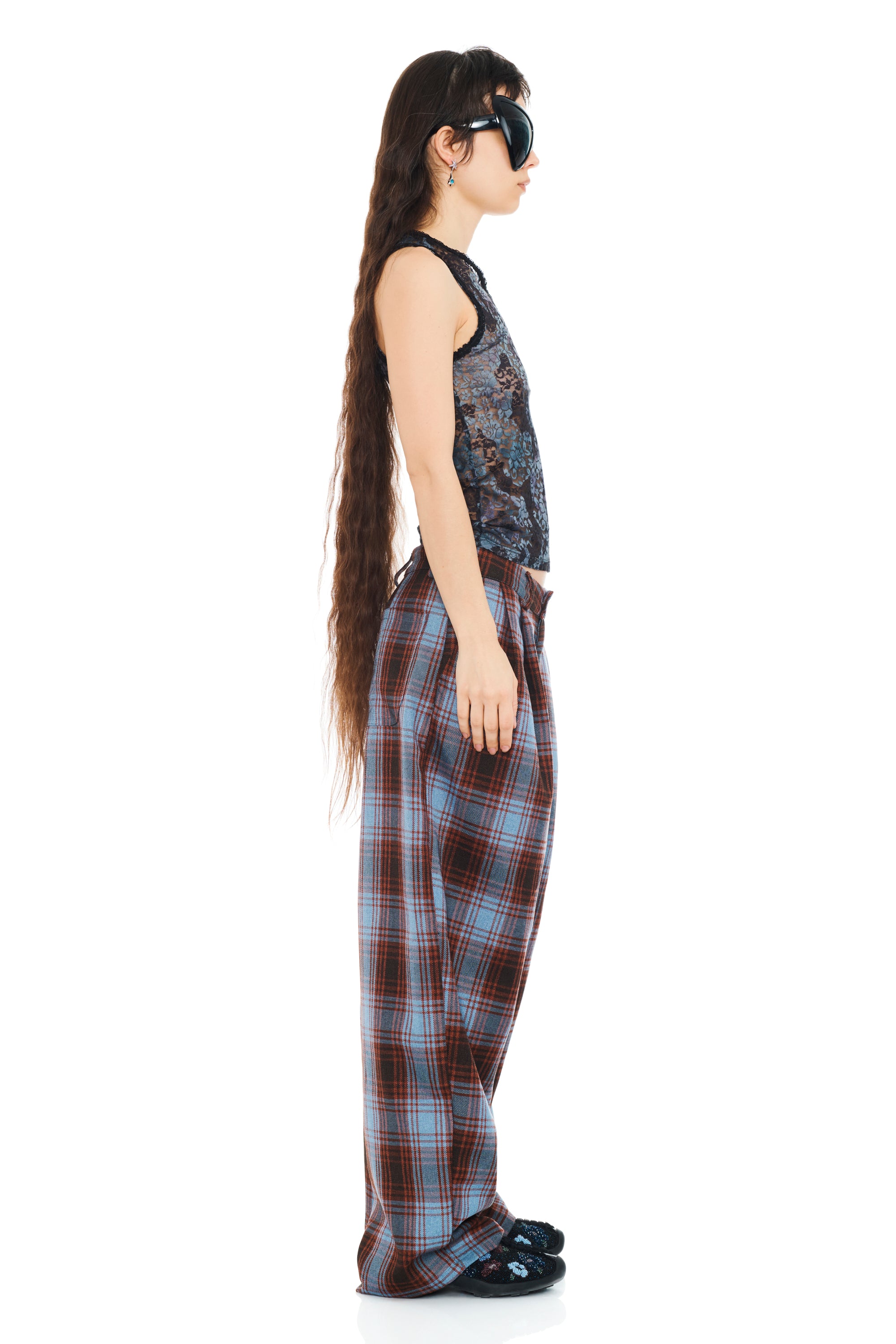 CRANBERRY SKY PLAID CATCHFLY PANT