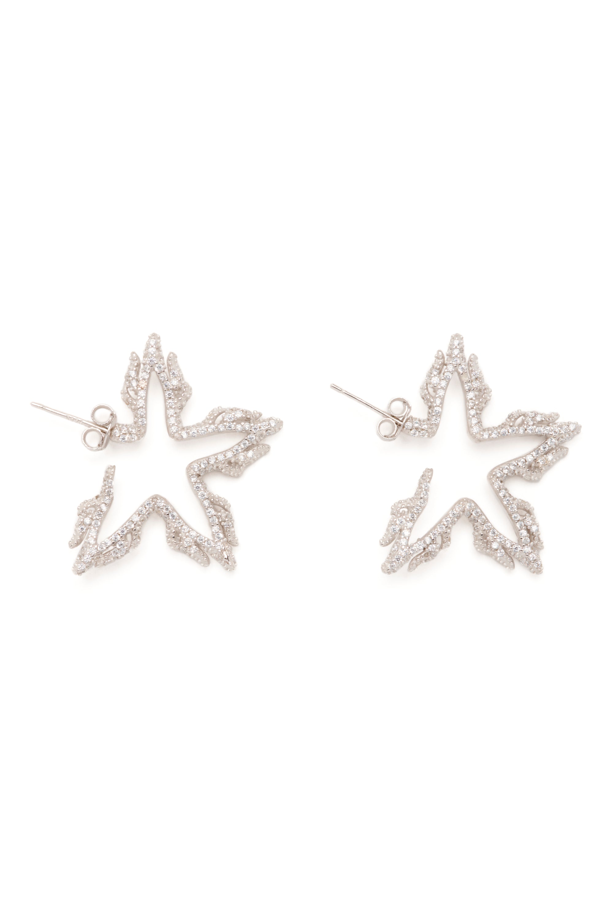 CRYSTAL CLEAR FLAME STAR EARRINGS