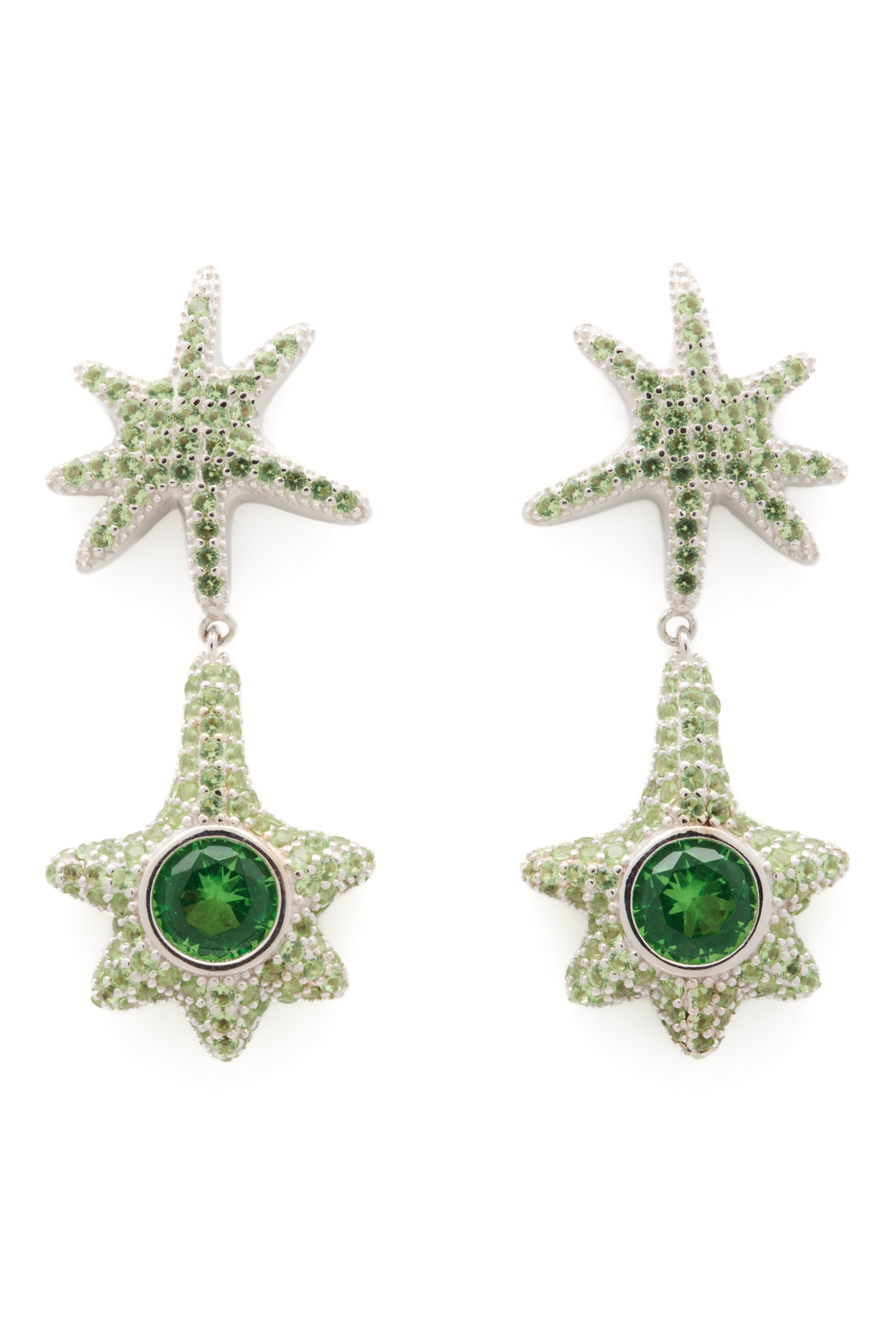 APPLE GREEN STAR DROP EARRING