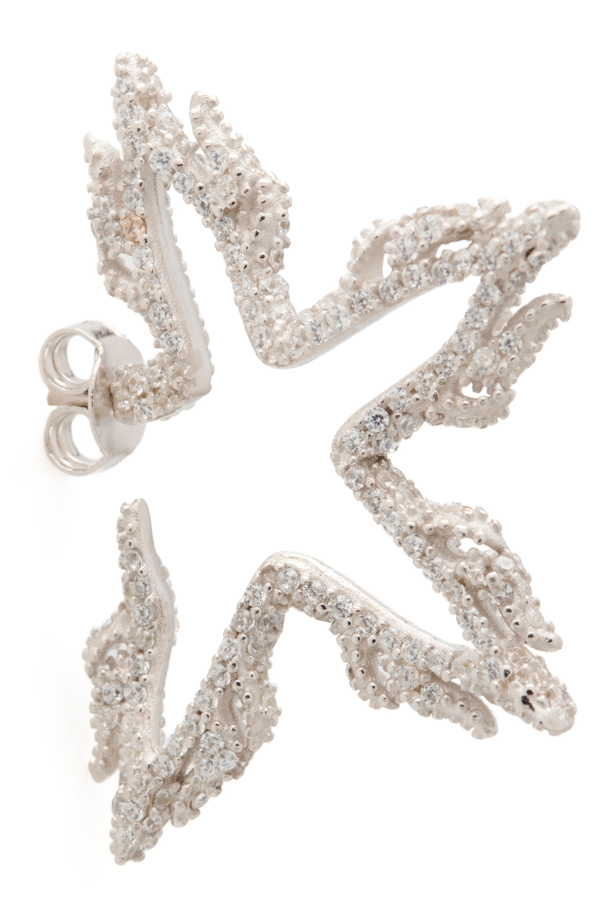 CRYSTAL CLEAR FLAME STAR EARRINGS