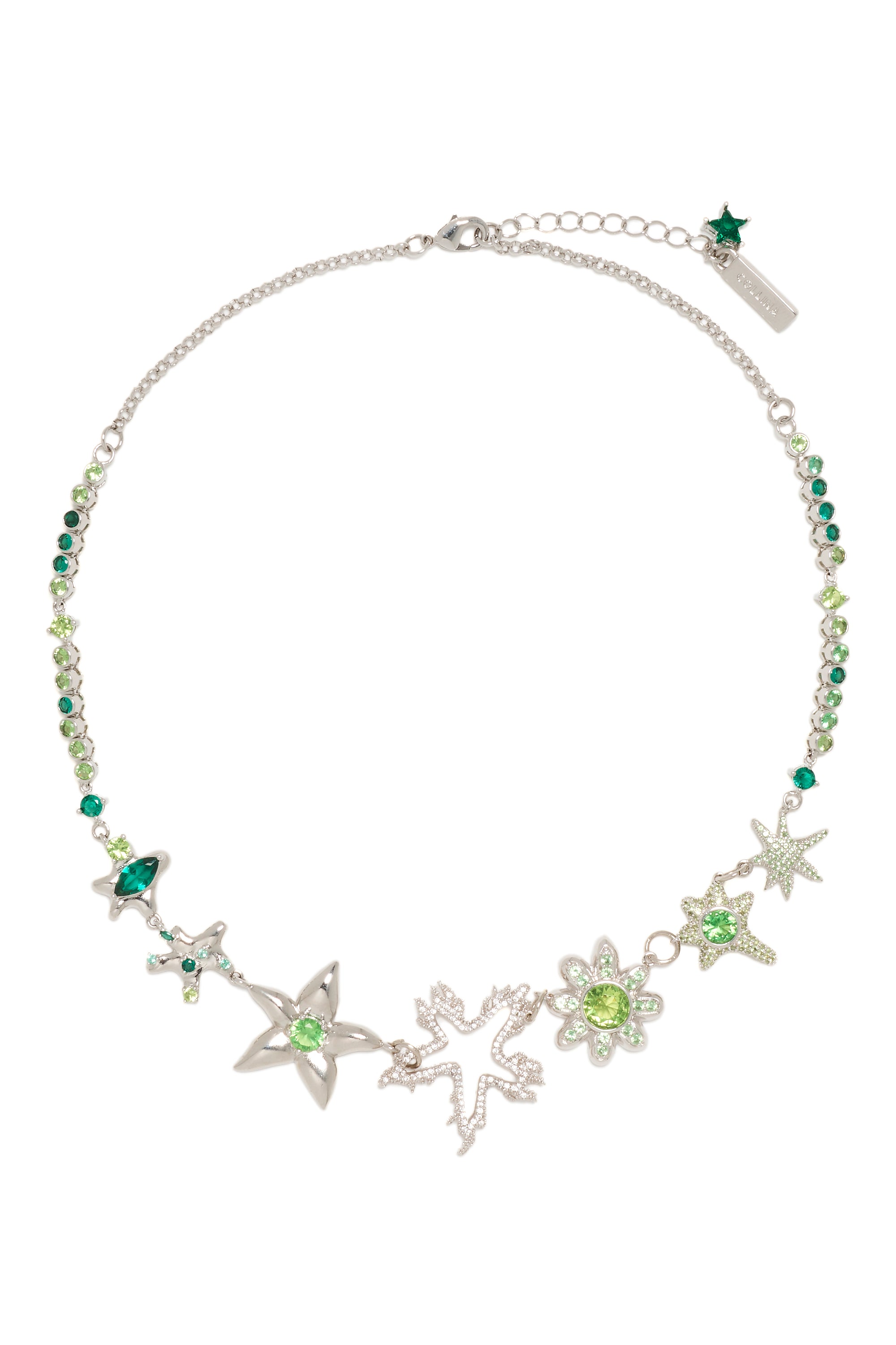 APPLE GREEN STAR FLAME CONSTELLATION NECKLACE