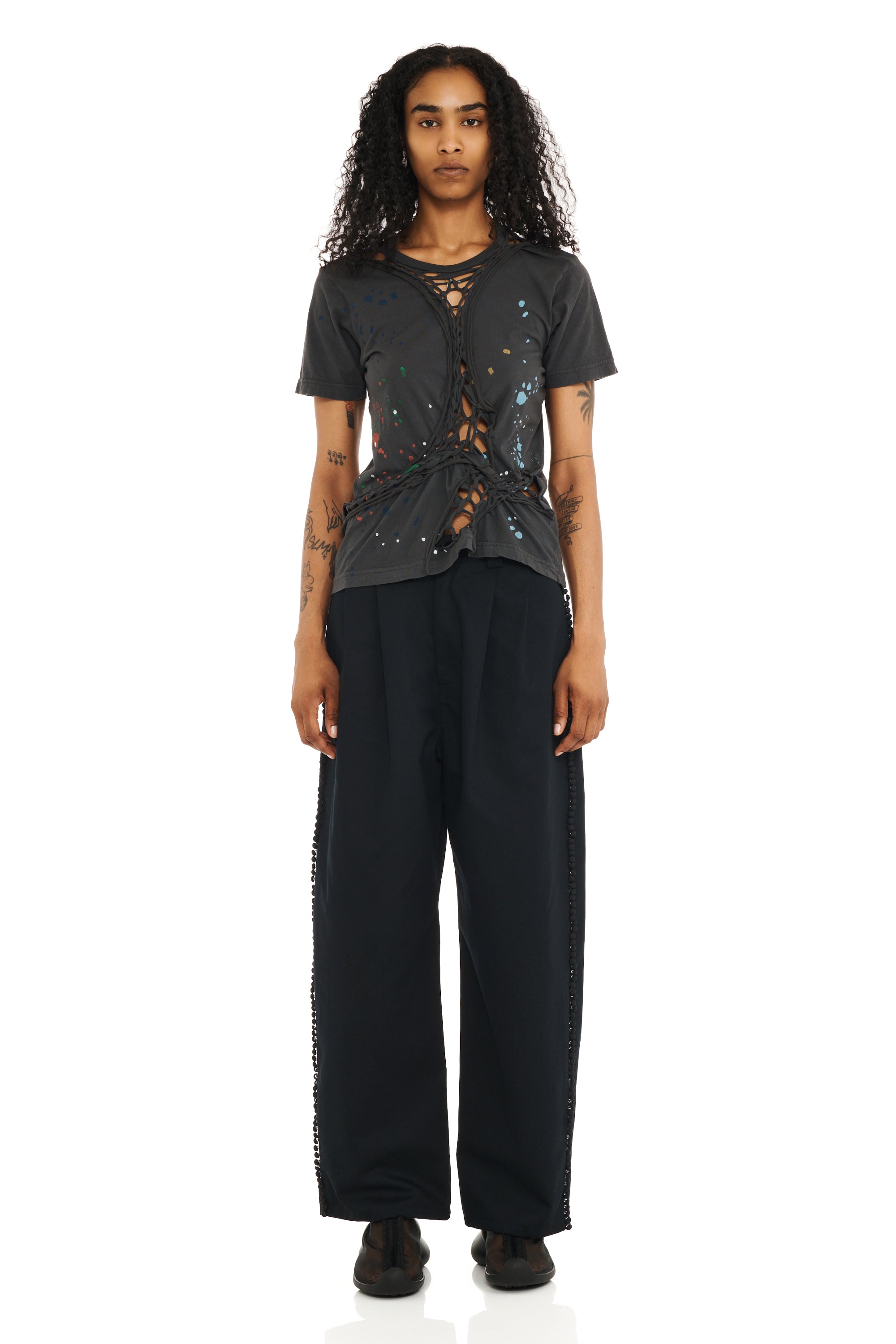 SPLATTER WASHED BLACK MINI TOSH TEE