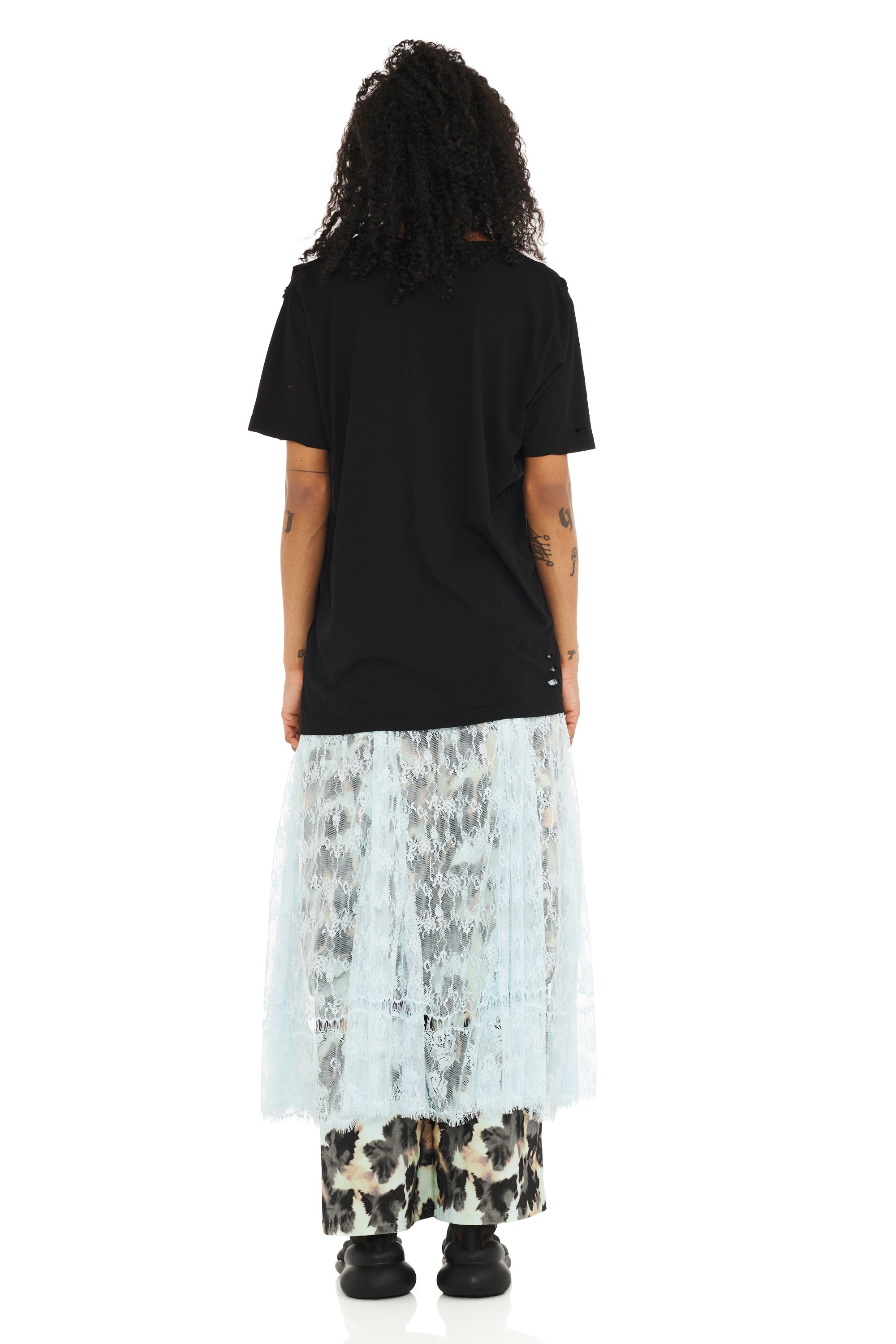 BLACK REMNANT FLOWER TEE