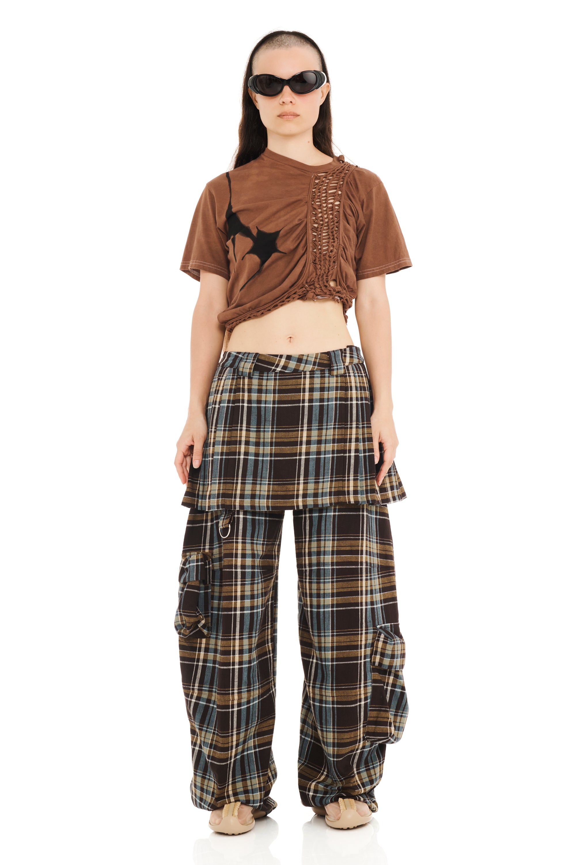 LOAM PLAID LAWN SKIRT CARGO PANT