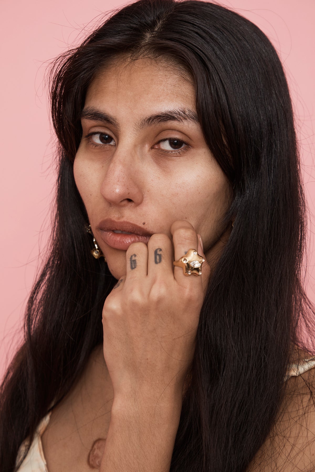 GOLD CLEAR DEMI STARLETTE RING