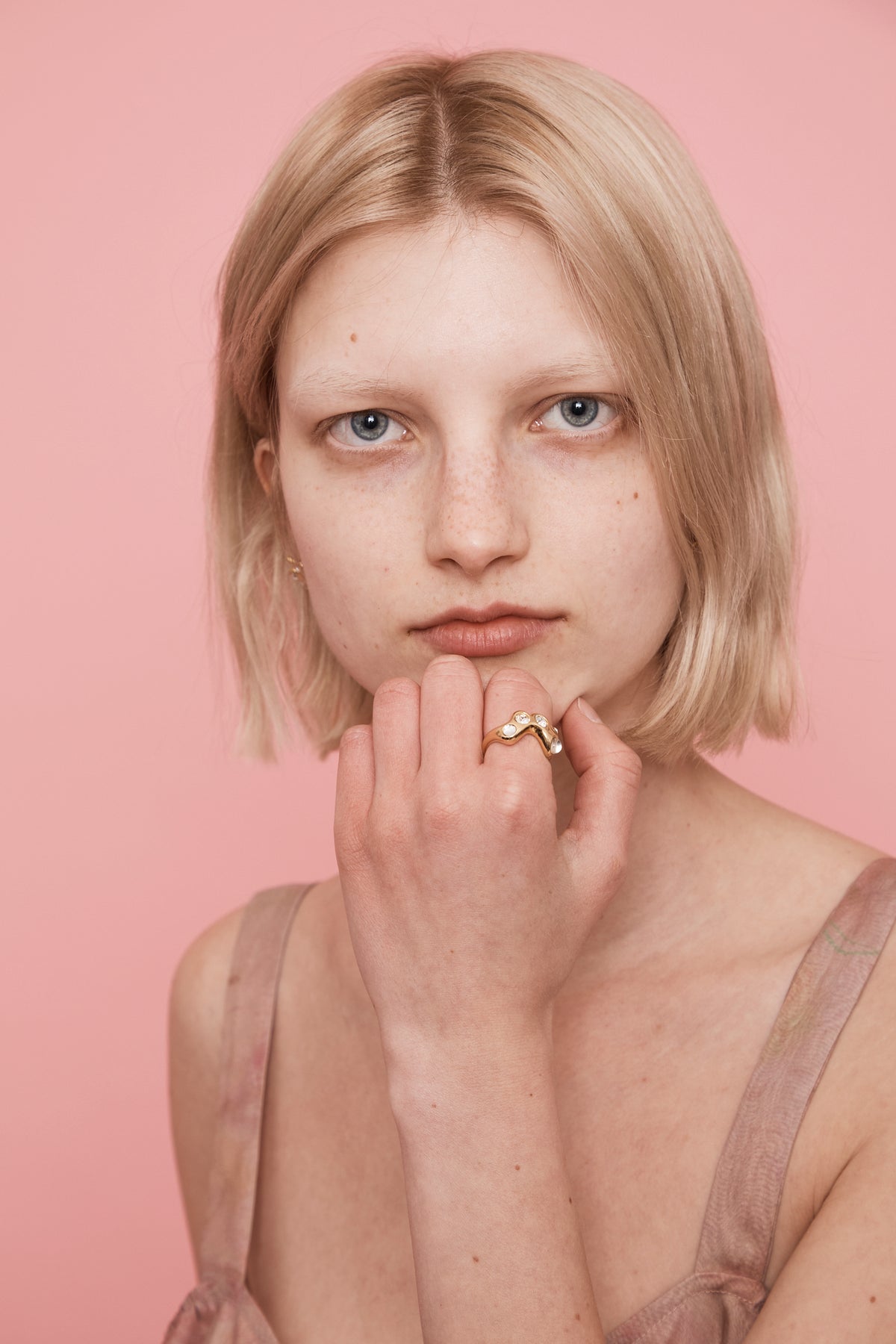 GOLD CLEAR ESME RING