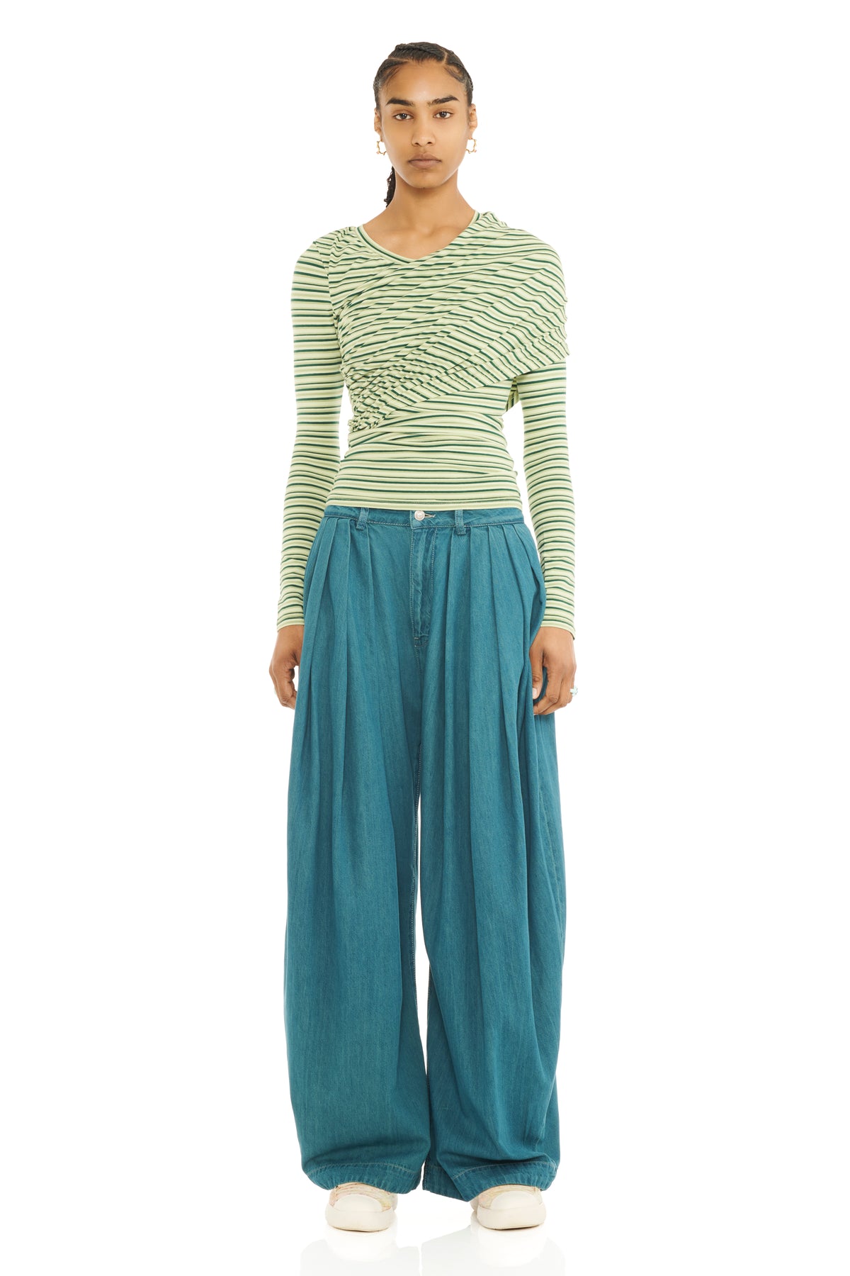 GREEN STRIPE WRAPPED CARDIO CREW