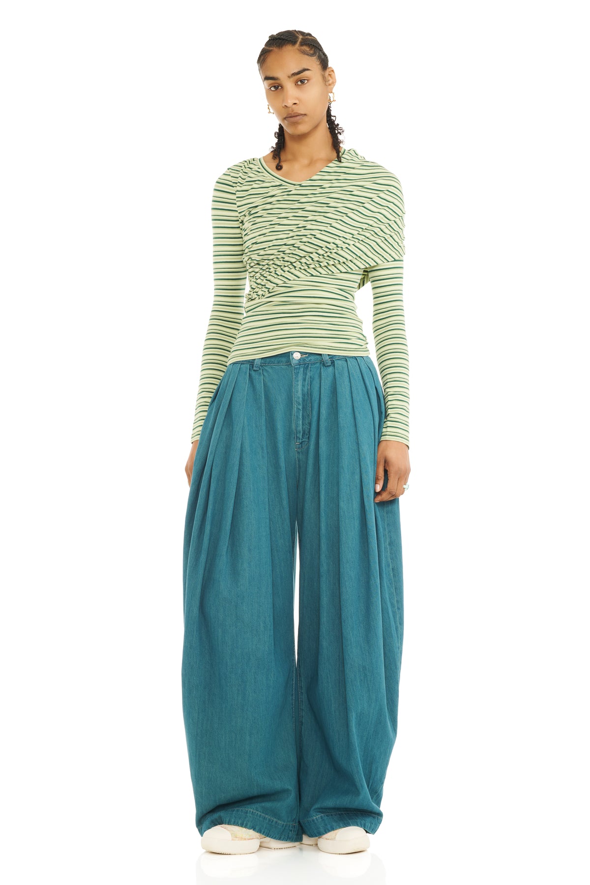 GREEN STRIPE WRAPPED CARDIO CREW