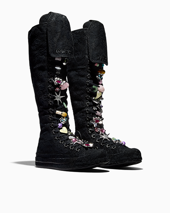 COLLINA STRADA X CONVERSE CHUCK 70 XX-HI IN BLACK