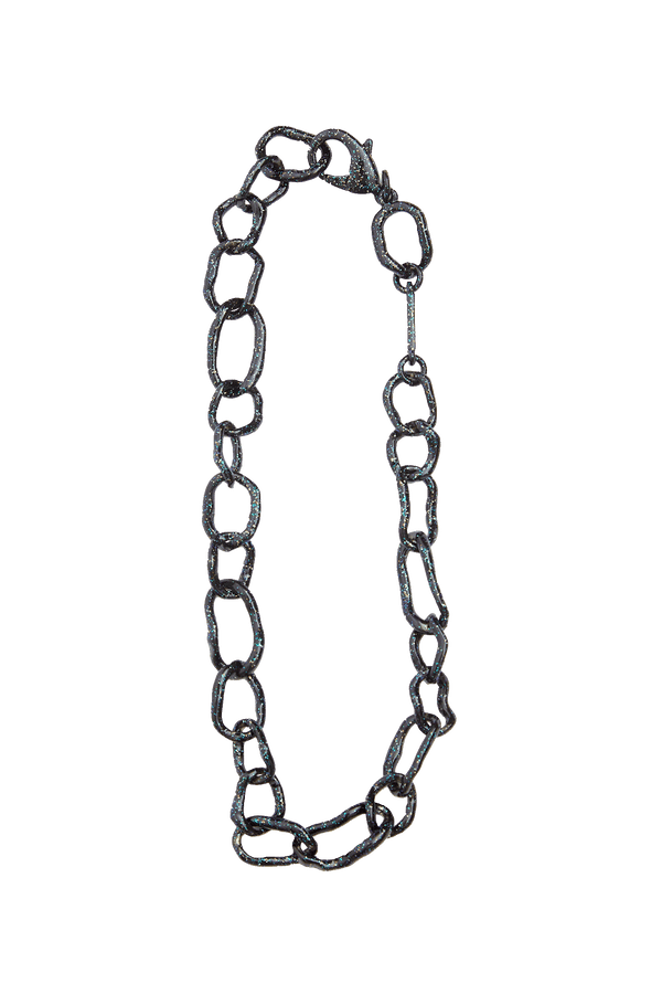 BLACK SEA GLITTER CRUSHED CHAIN NECKLACE