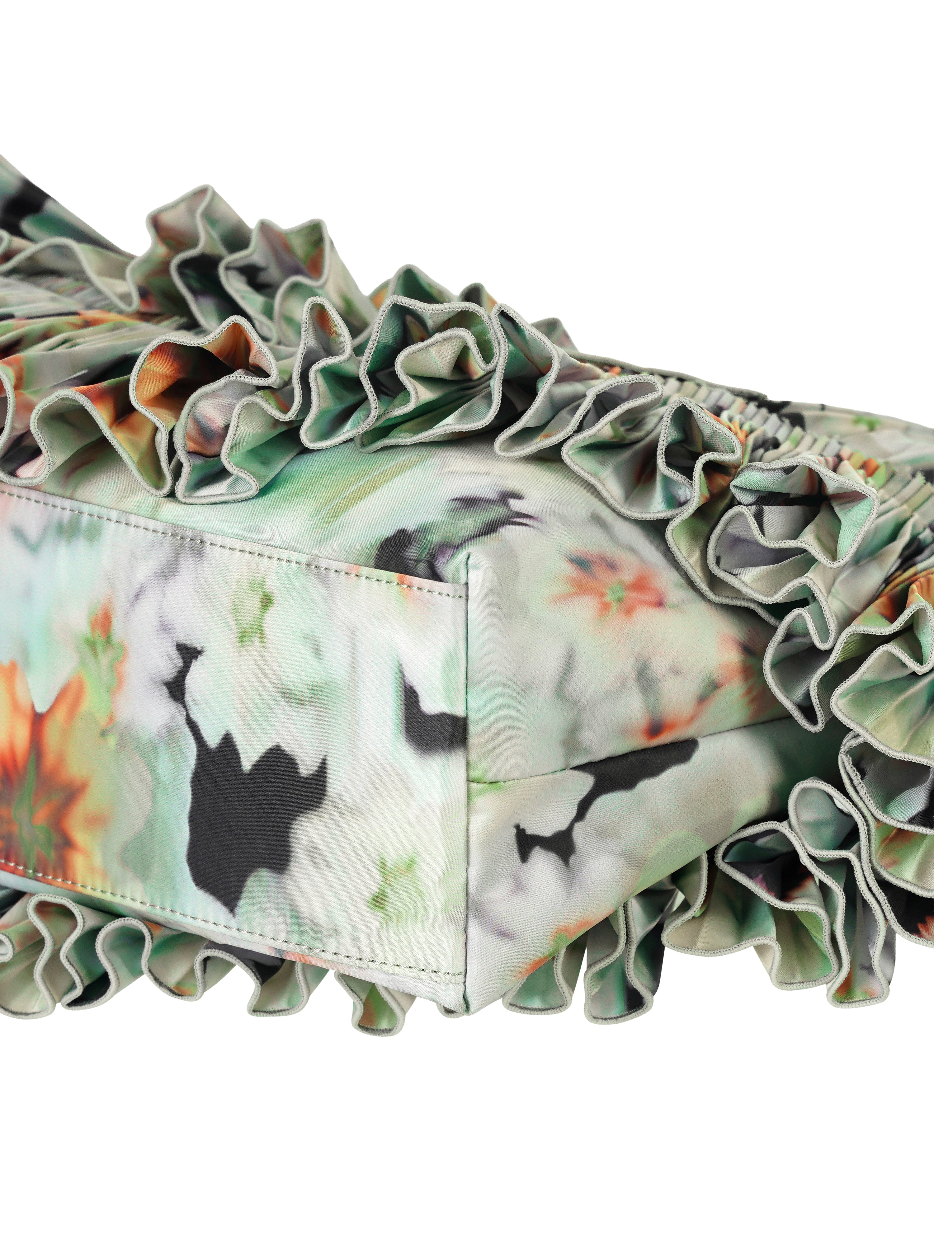 ORANGE BLUR FLORAL CLOUD RINGO BAG