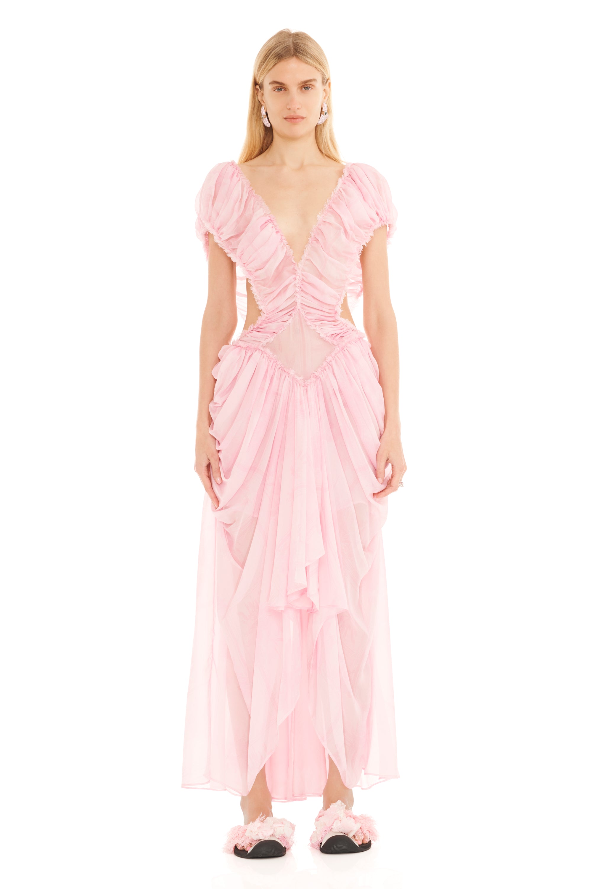 PINK PLAID DIAMOND DRESS