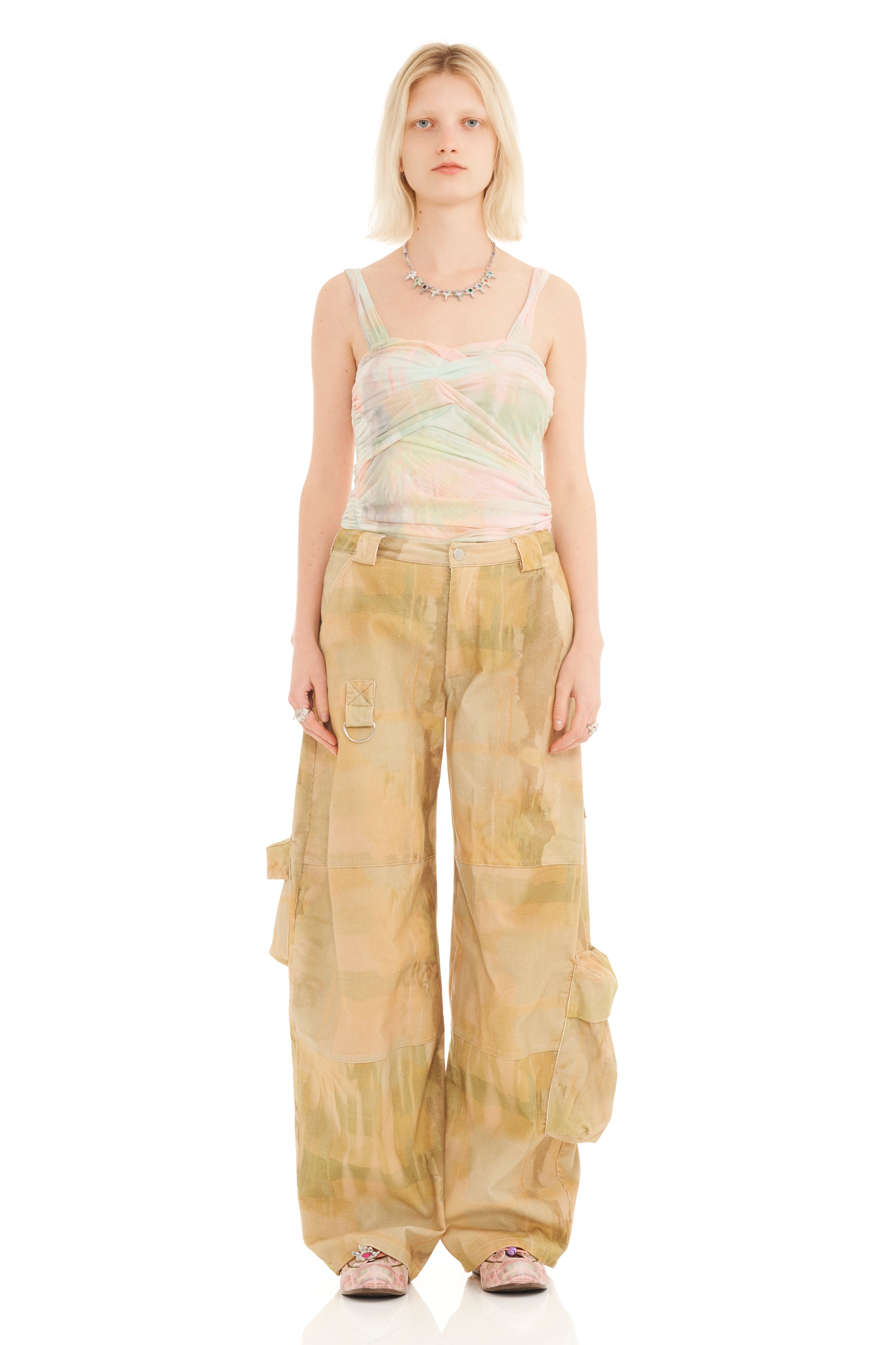 Collina Strada Lawn Cargo Pant in Olive Gua Sha