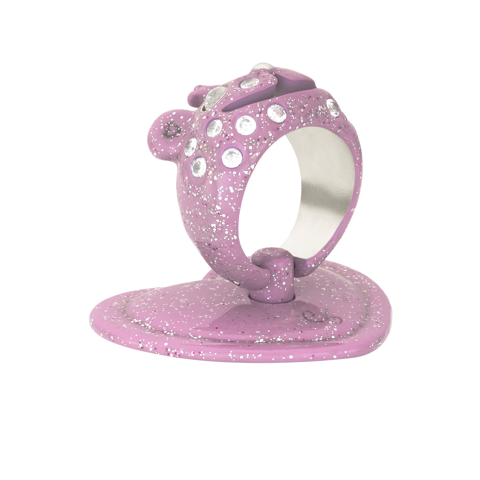 GLITTER PINK PRINCESS BEAR GRIP RING