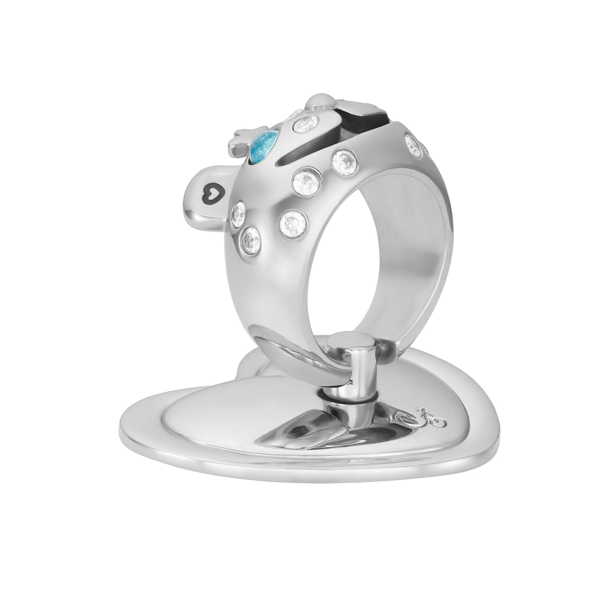 SILVER PRINCESS BEAR GRIP RING