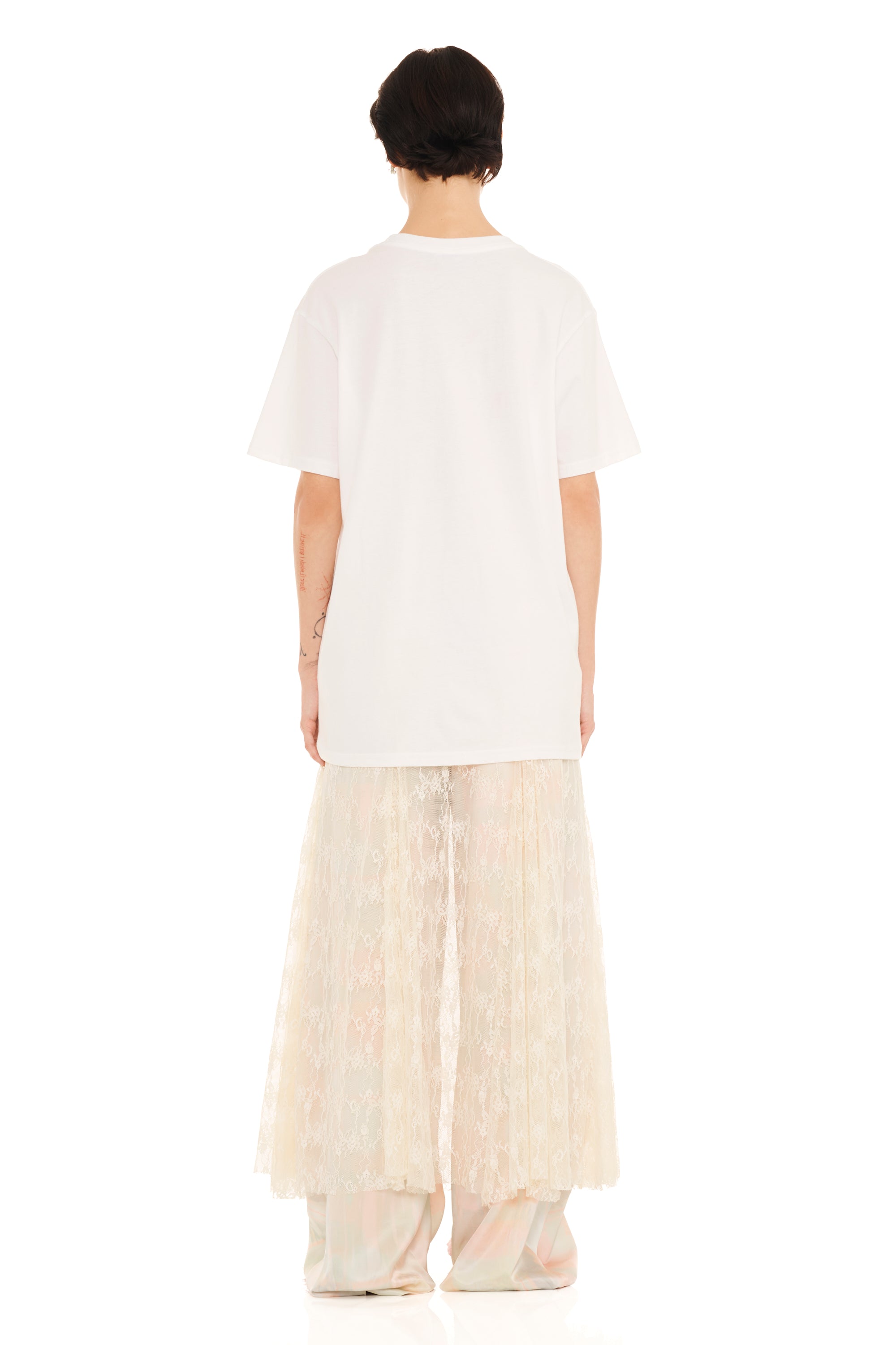 RHINESTONE FLOWER PETAL GRAPHIC TEE