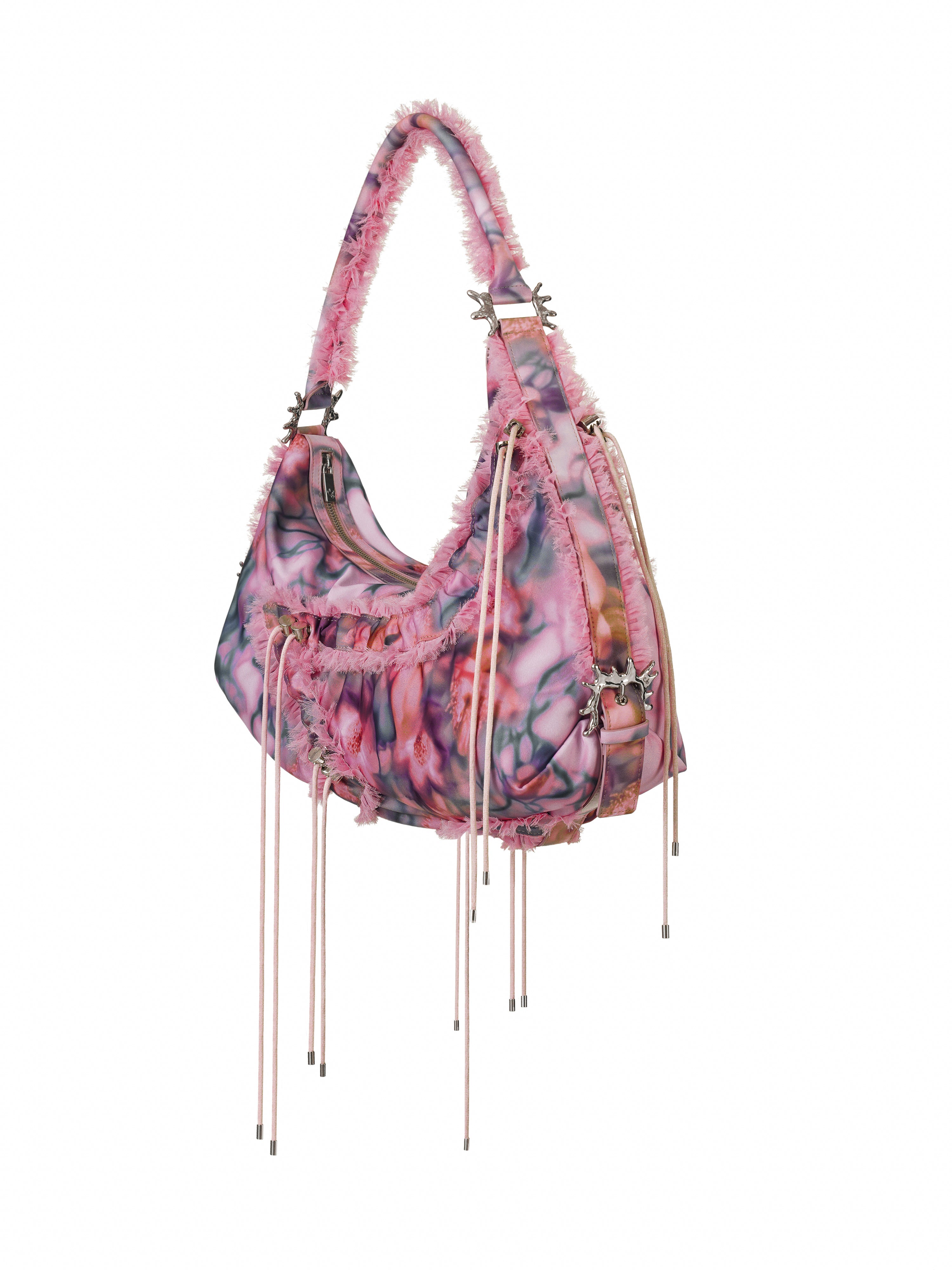 PINK BARBED FLORAL STAR MUSHY BAG