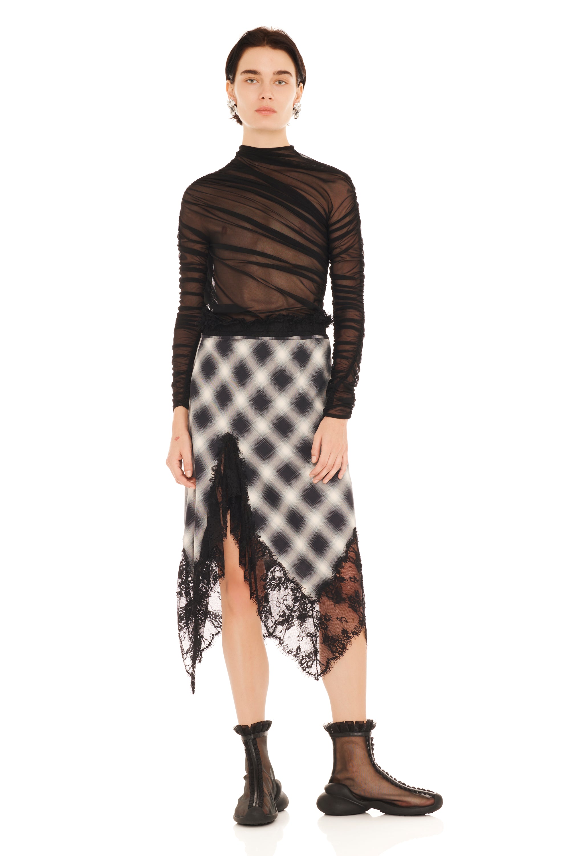 FOG PLAID WATERLILY SKIRT