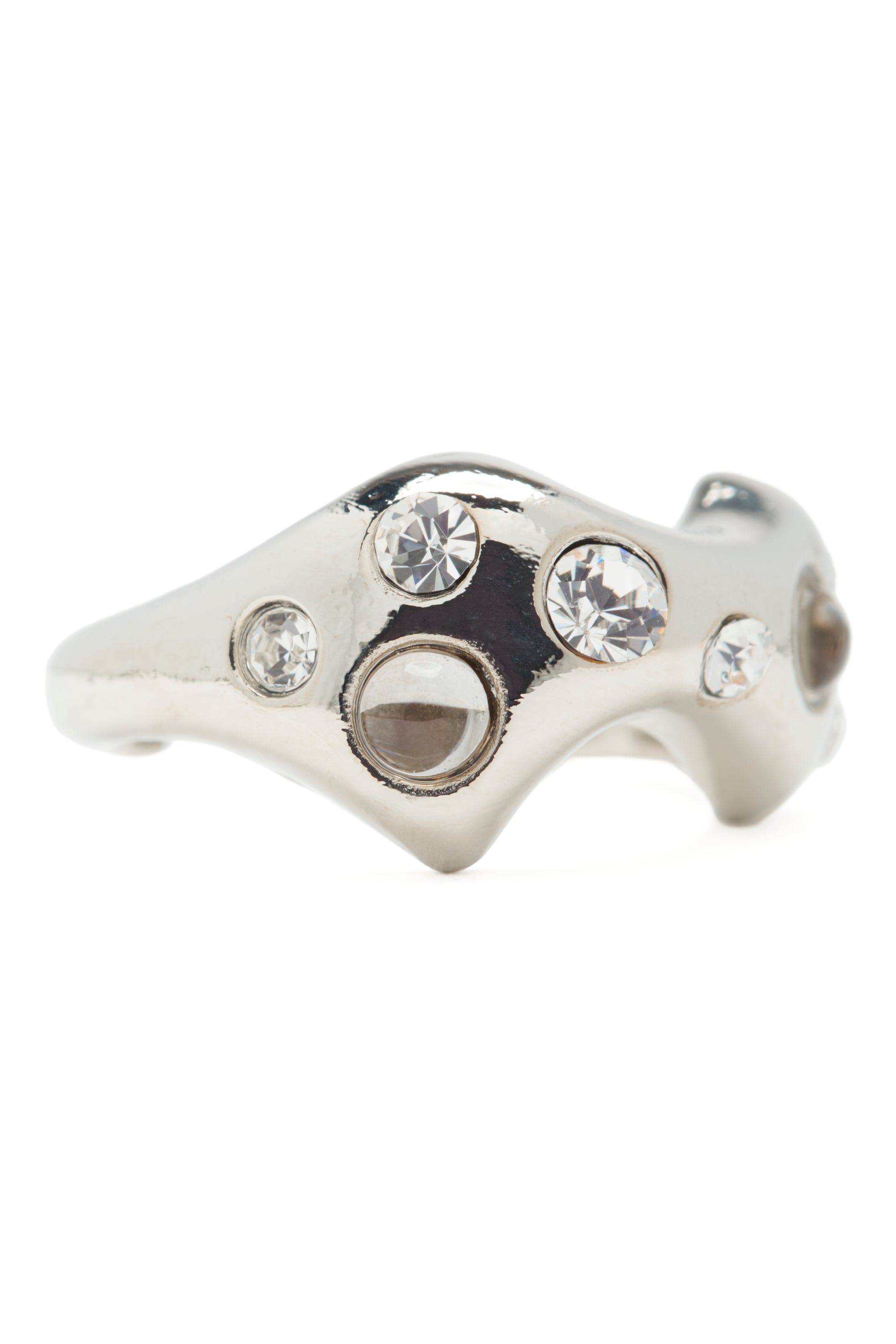 SILVER CLEAR BAT TOE RING